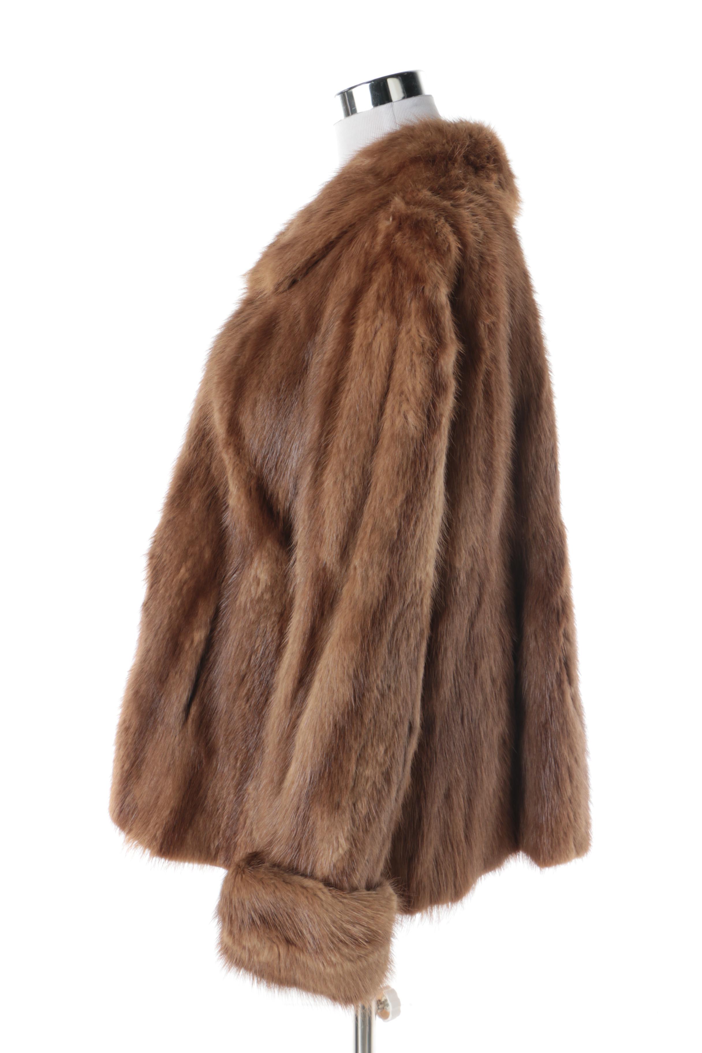Vintage Dyed Muskrat Fur Coat