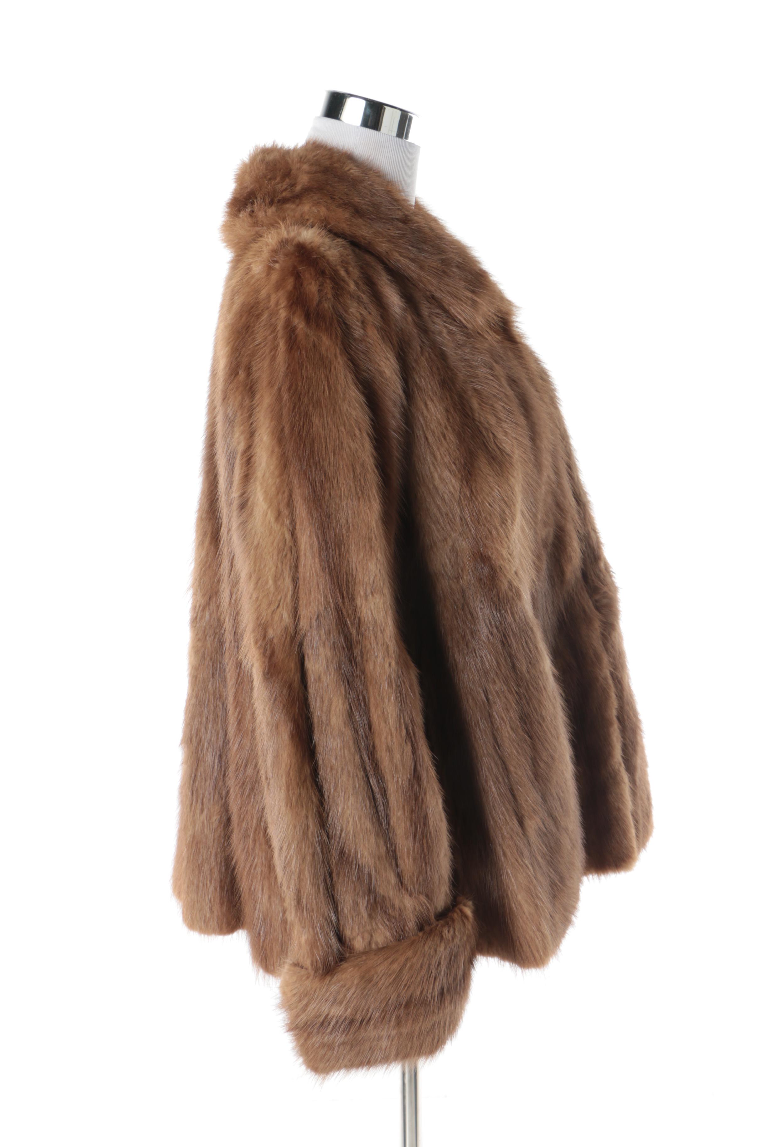 Vintage Dyed Muskrat Fur Coat