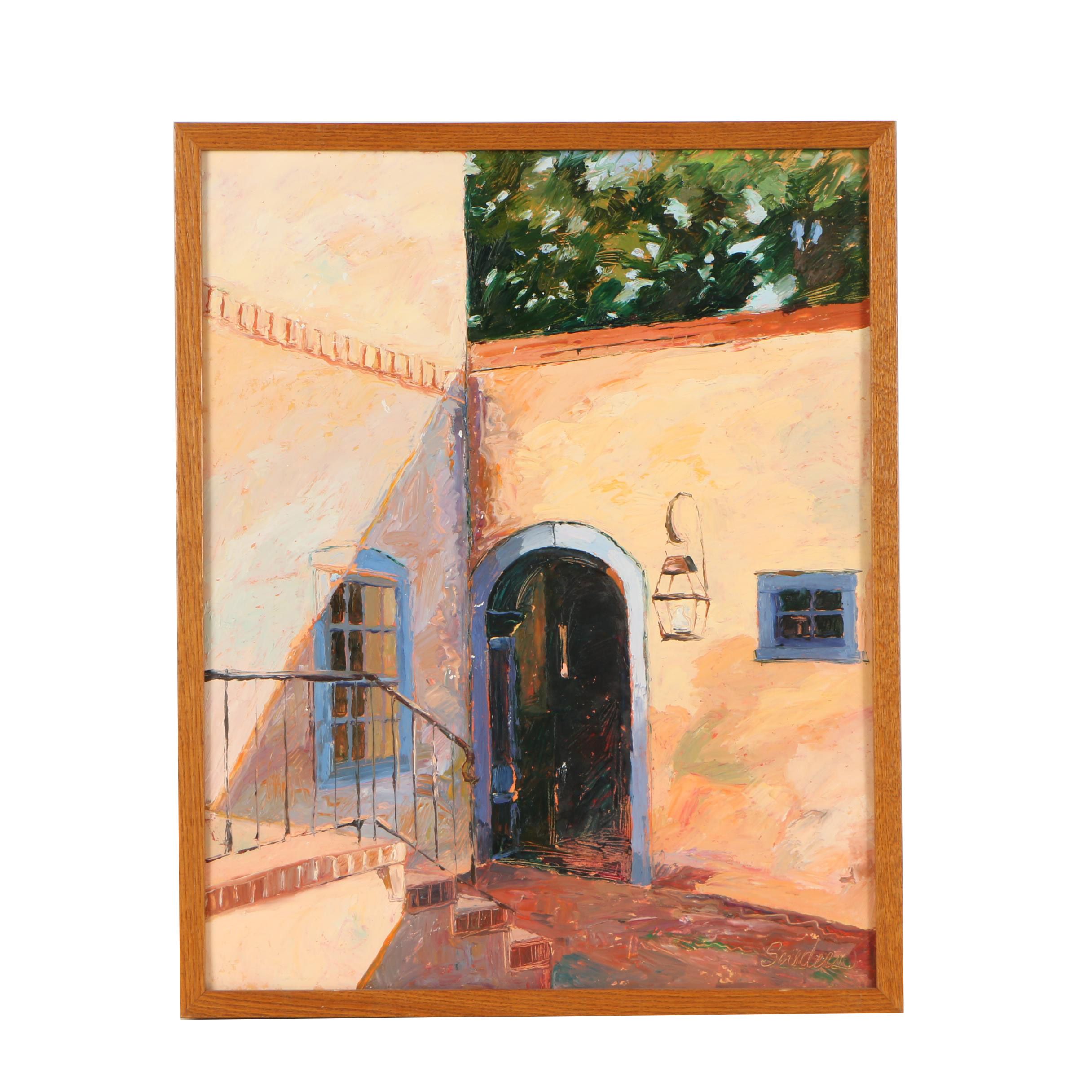 Debbie Souders Oil Painting "Courtyard, Santa Fe"