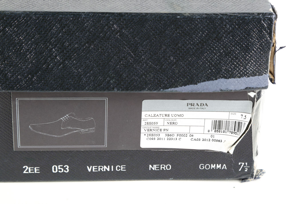 Men's Prada Black Patent Leather Formal Brogues