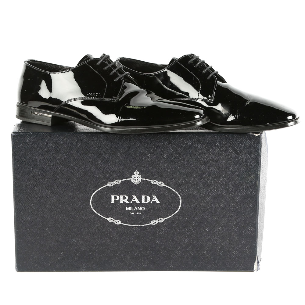 Men's Prada Black Patent Leather Formal Brogues