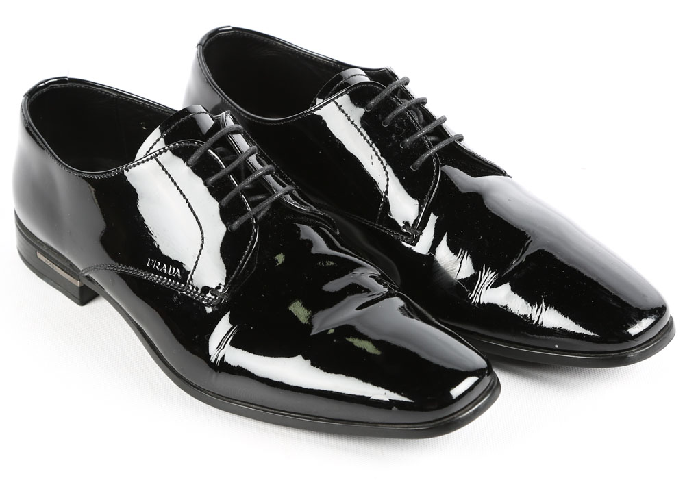Men's Prada Black Patent Leather Formal Brogues