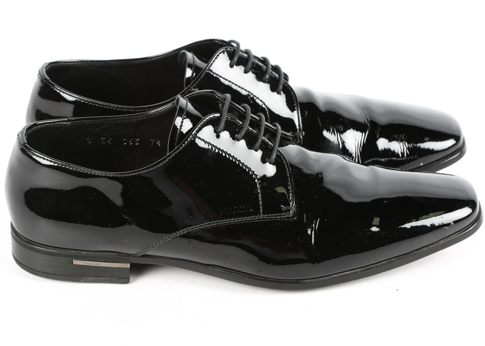 Men's Prada Black Patent Leather Formal Brogues
