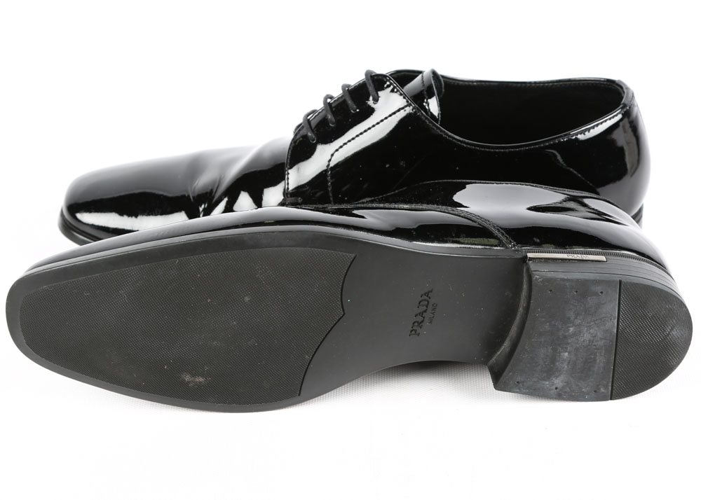 Men's Prada Black Patent Leather Formal Brogues