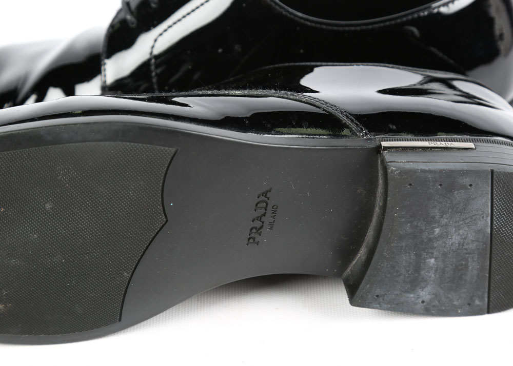 Men's Prada Black Patent Leather Formal Brogues