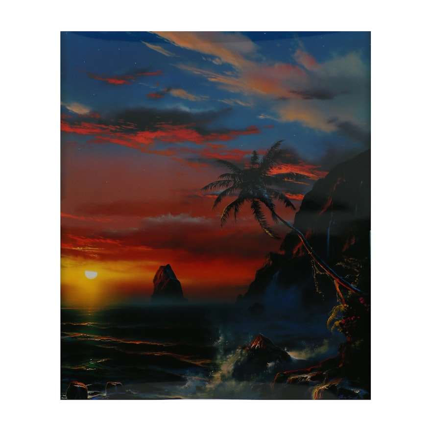 Offset Lithograph After Dale Terbush "When Twilight Turns to Paradise"