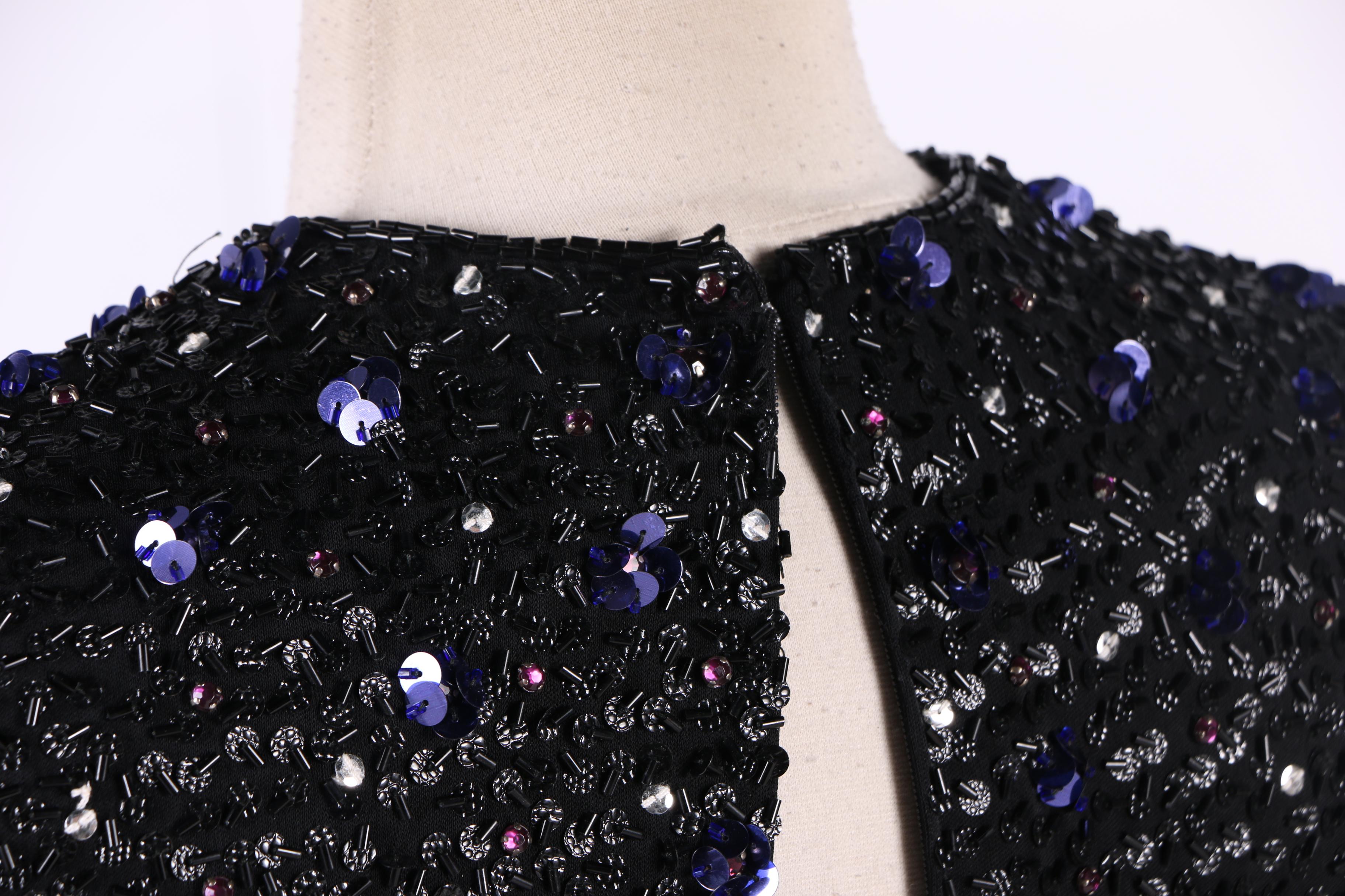 1970s Anthony Muto Silk Chiffon Dress and Victoria Royal Sequined Evening Gown