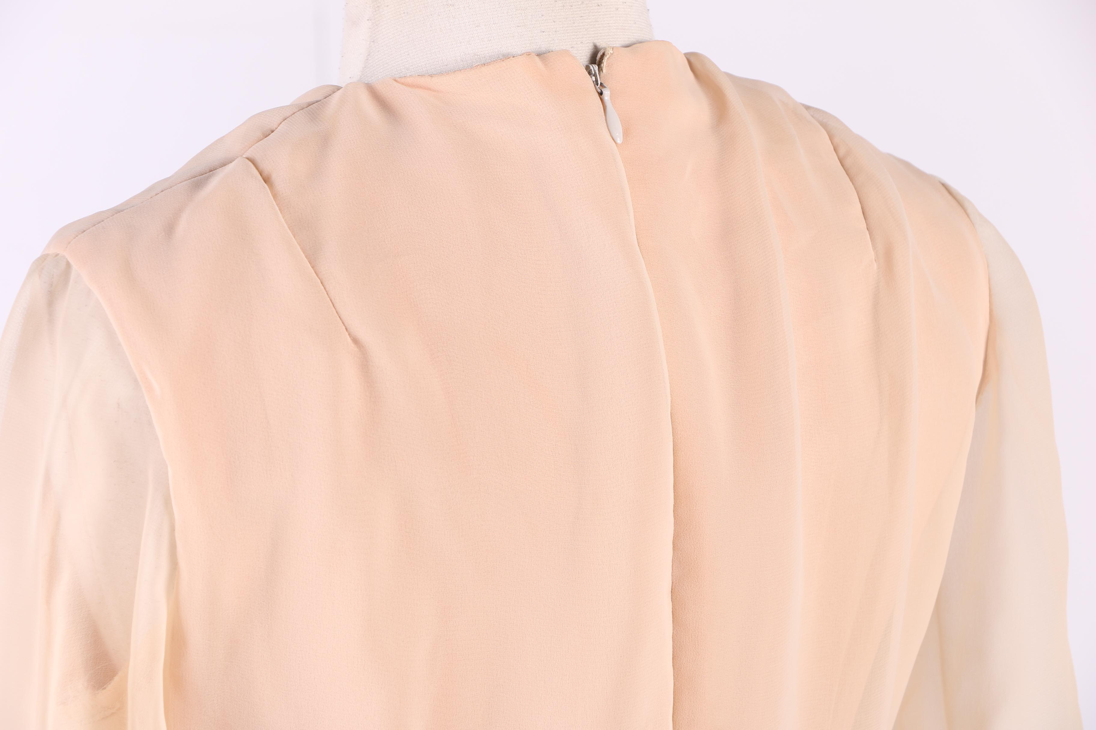 1970s Anthony Muto Silk Chiffon Dress and Victoria Royal Sequined Evening Gown