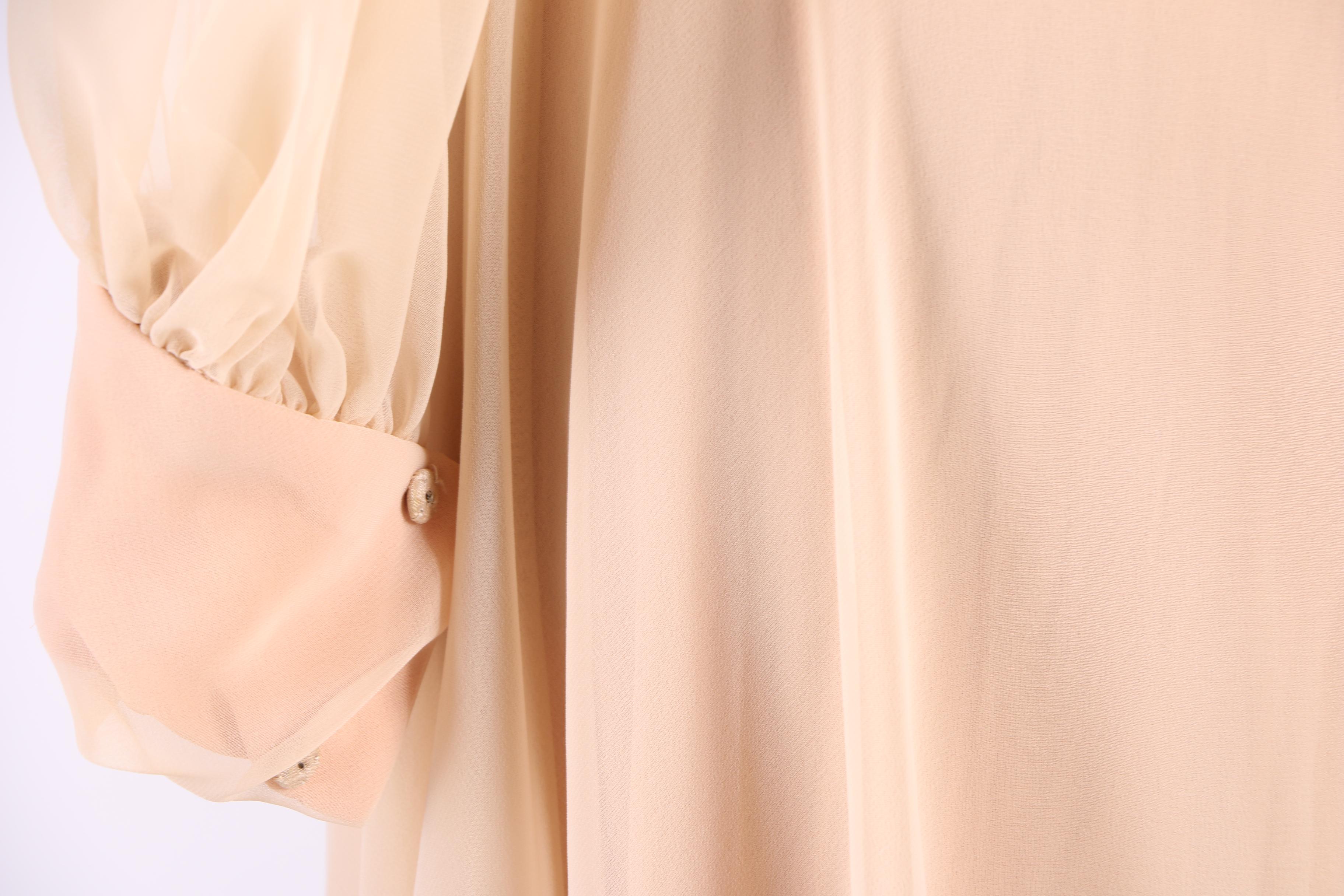 1970s Anthony Muto Silk Chiffon Dress and Victoria Royal Sequined Evening Gown