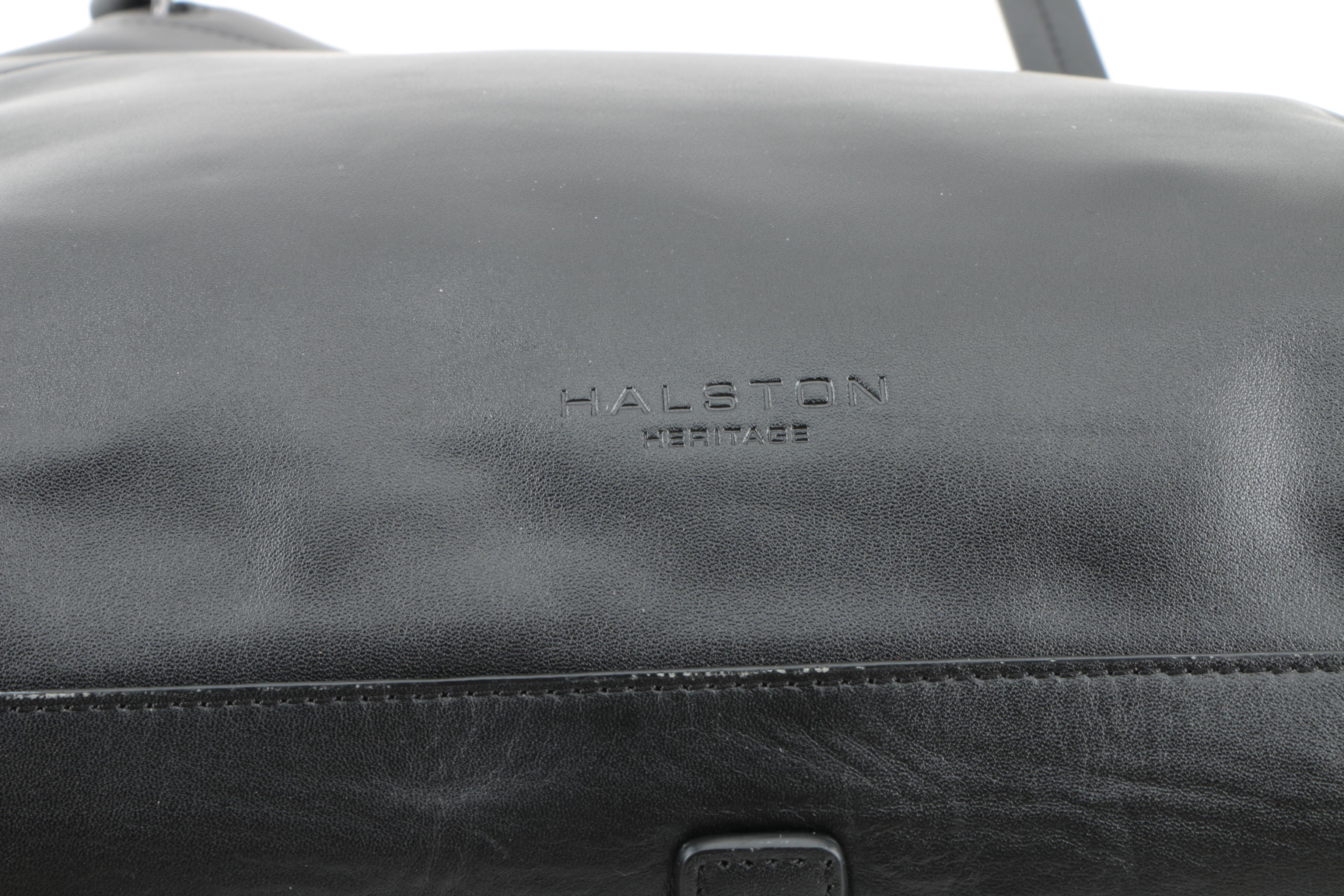 Halston Heritage Black Leather and Suede Tote Bag