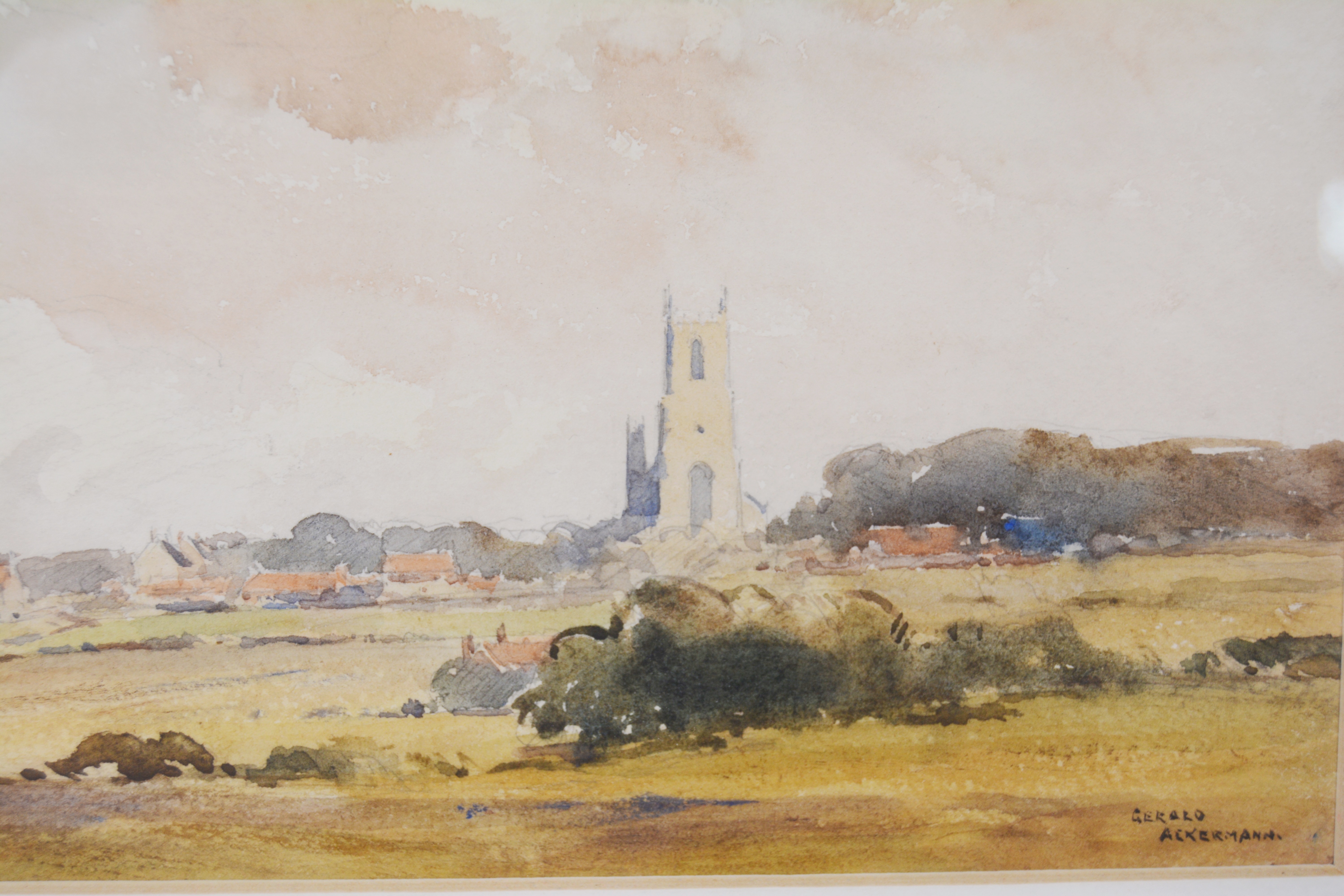 Gerald Ackermann Original Watercolor of Landscape