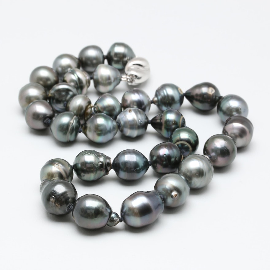 Silver Plated Cultured Pearl Strand Necklace