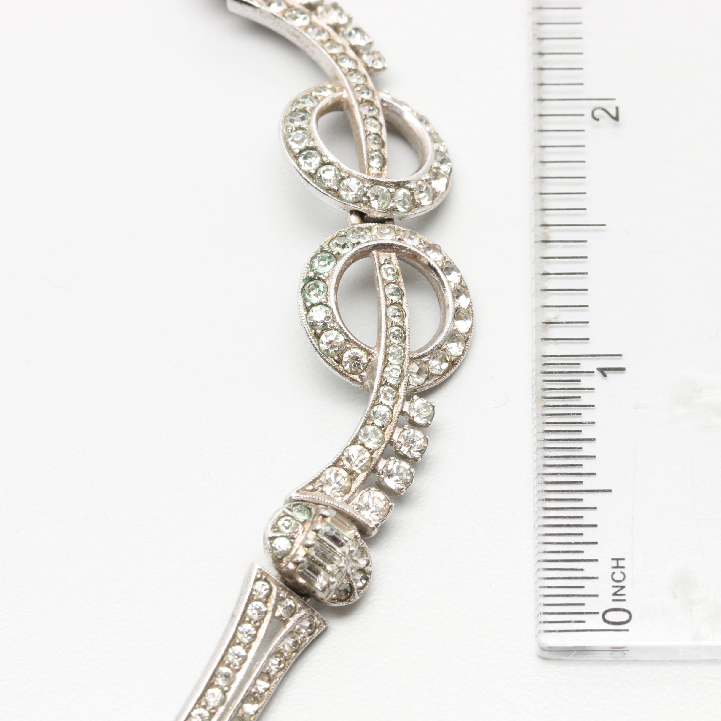 Edward O. Otis Circa 1930s Art Deco Sterling Silver Foilback Necklace