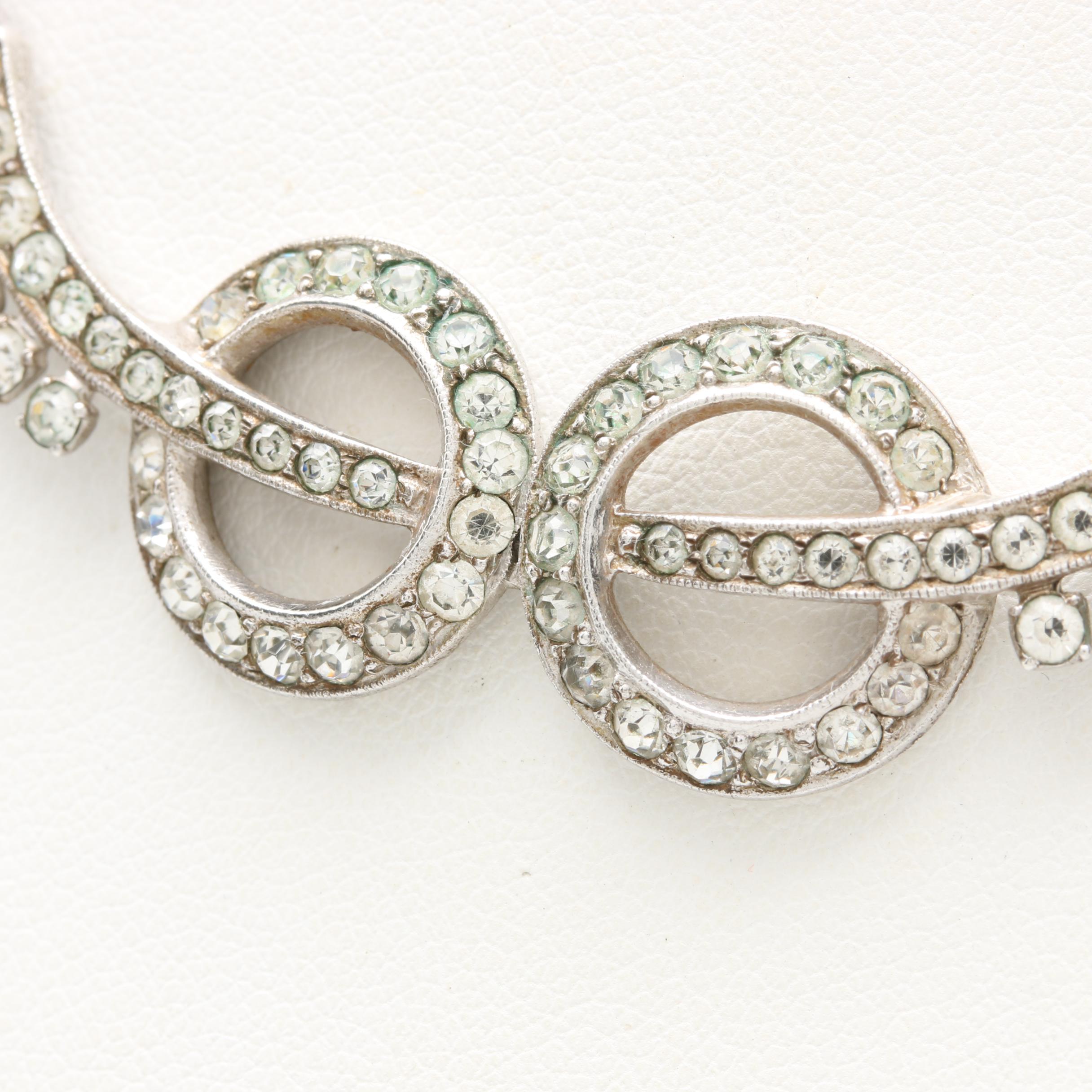 Edward O. Otis Circa 1930s Art Deco Sterling Silver Foilback Necklace