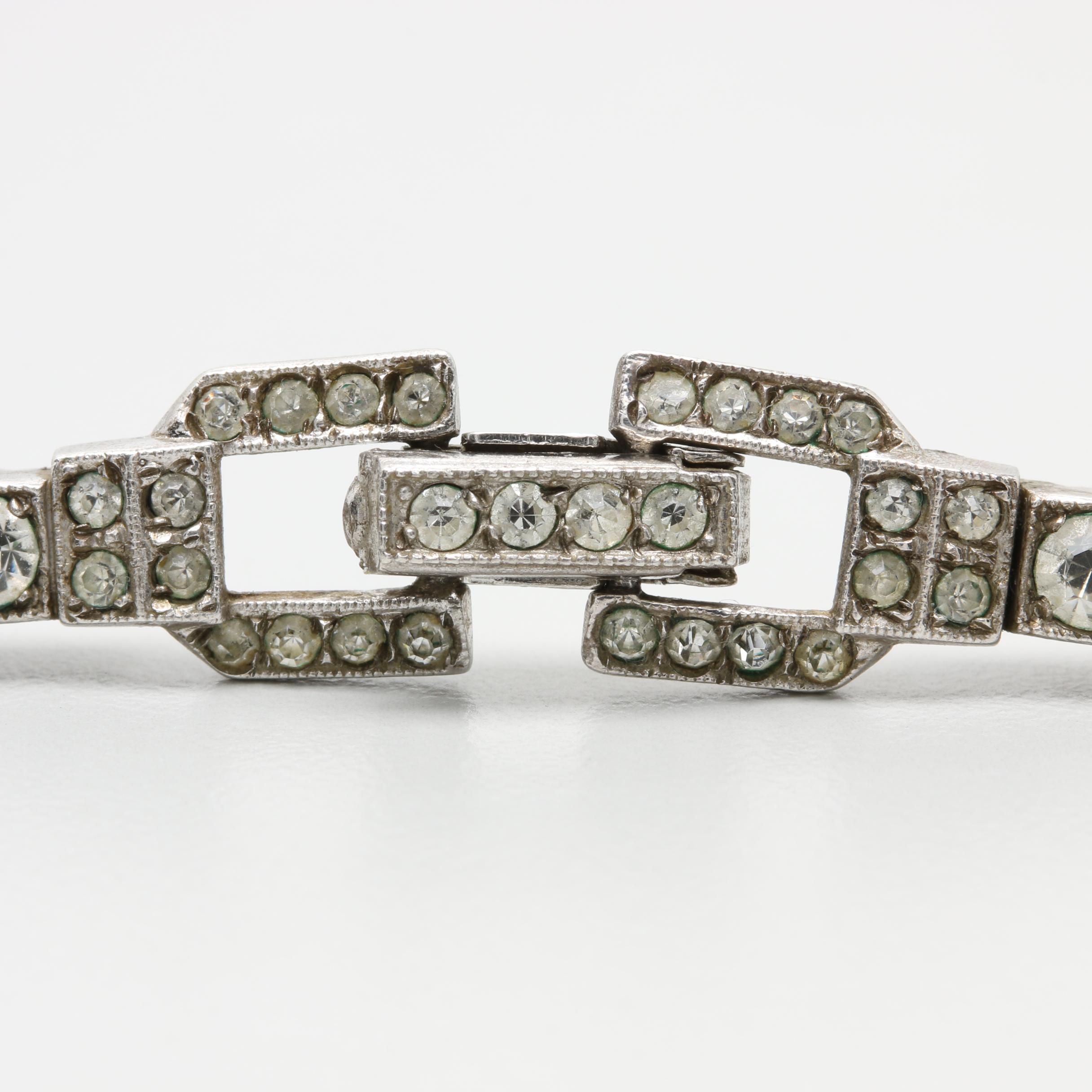 Edward O. Otis Circa 1930s Art Deco Sterling Silver Foilback Necklace