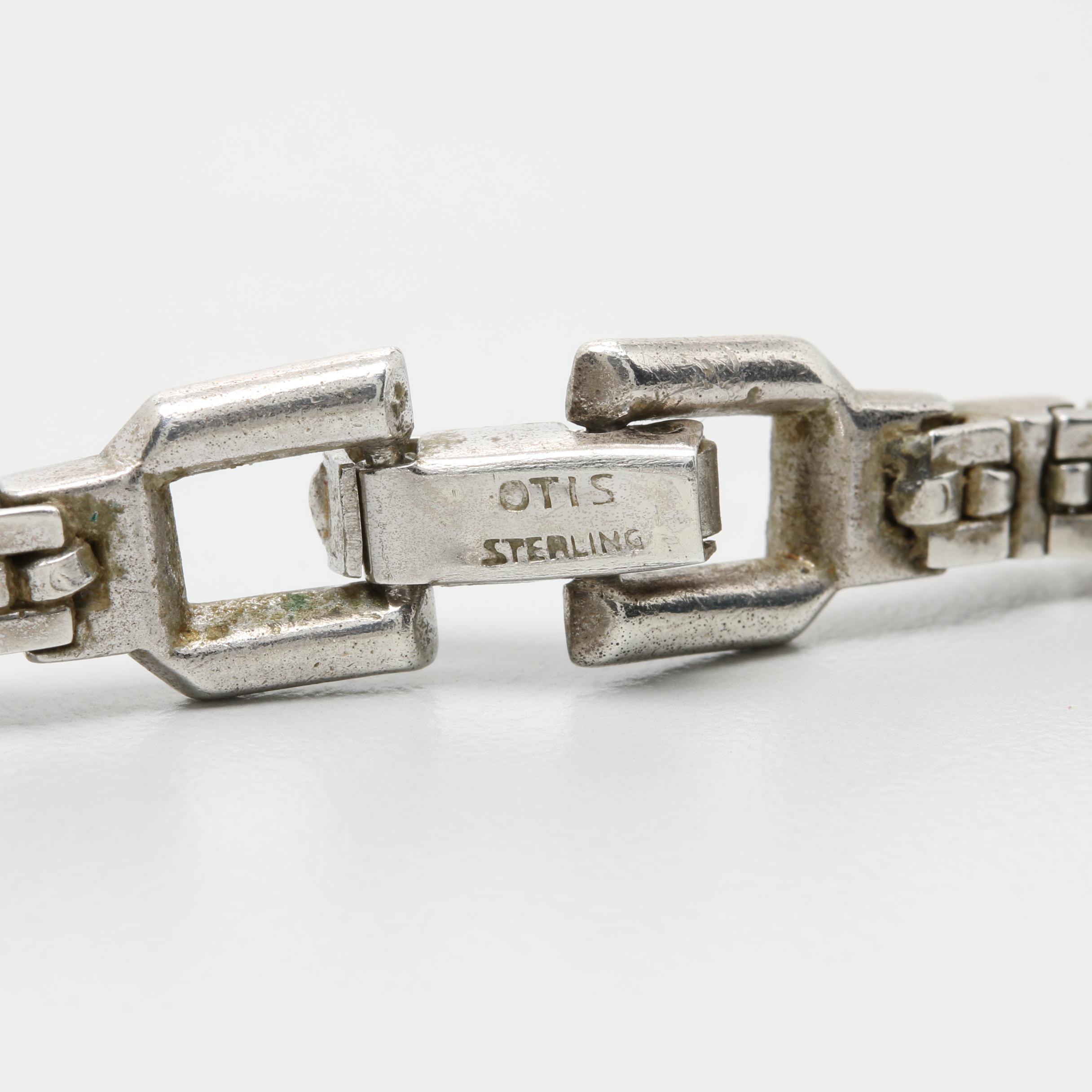 Edward O. Otis Circa 1930s Art Deco Sterling Silver Foilback Necklace