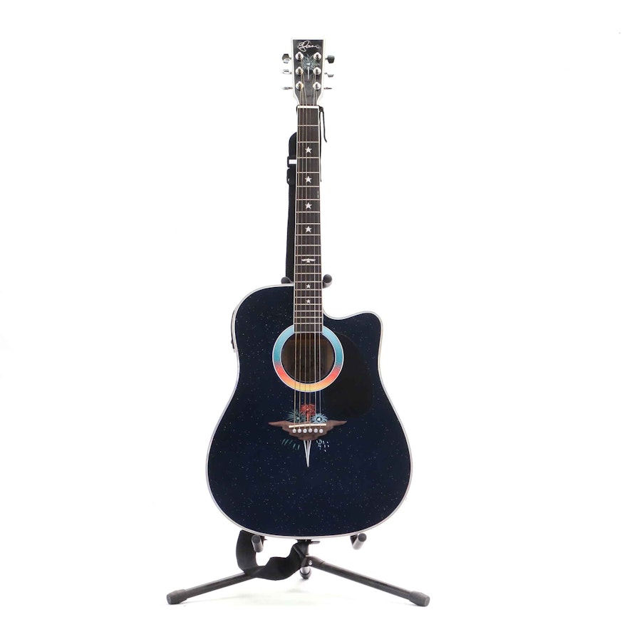 Esteban "Celebration Fireworks" Acoustic-Electric Guitar with Case and Tuner