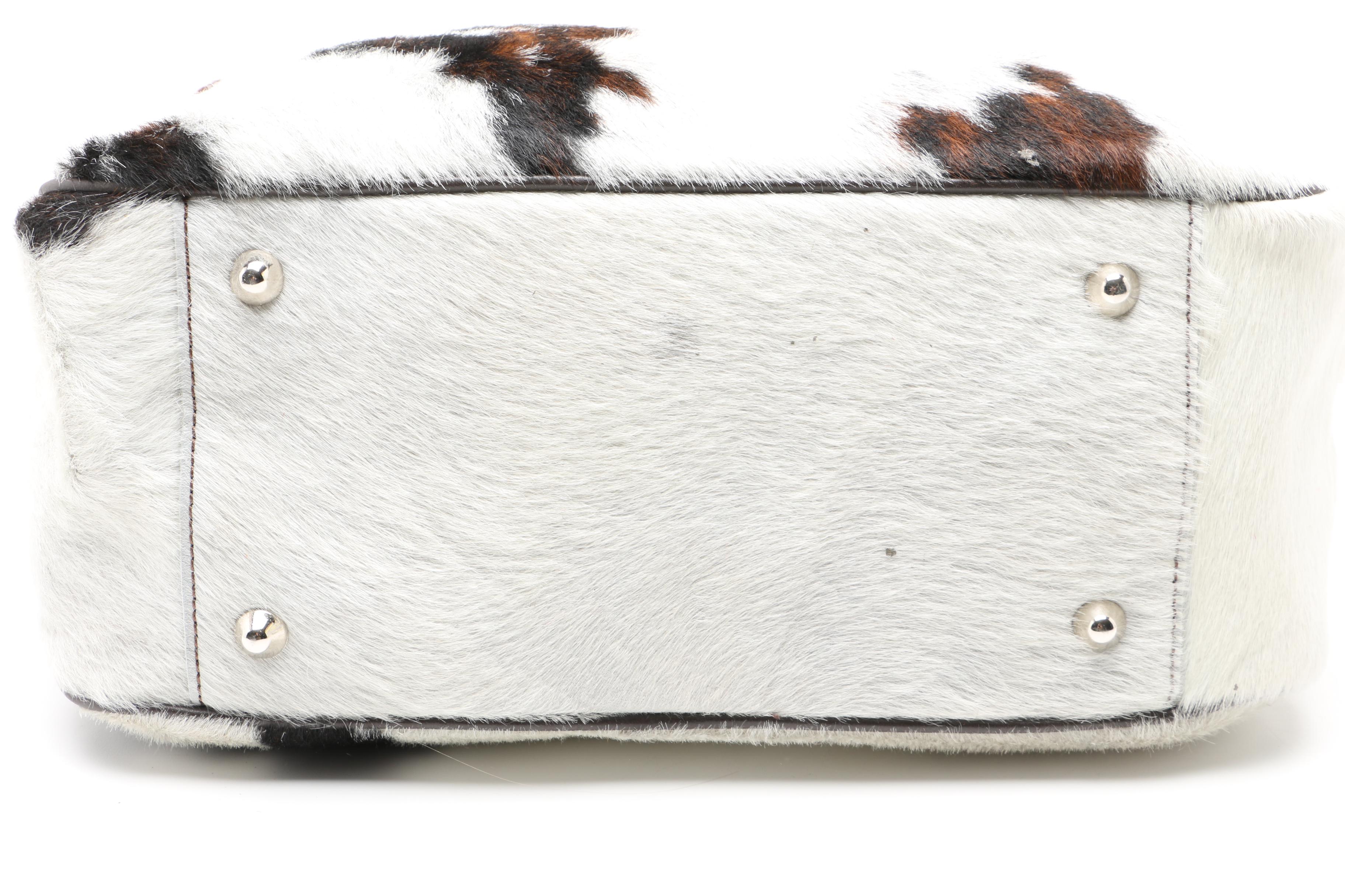 Mark and Graham Italian Leather and Pony Hair Tote Bag