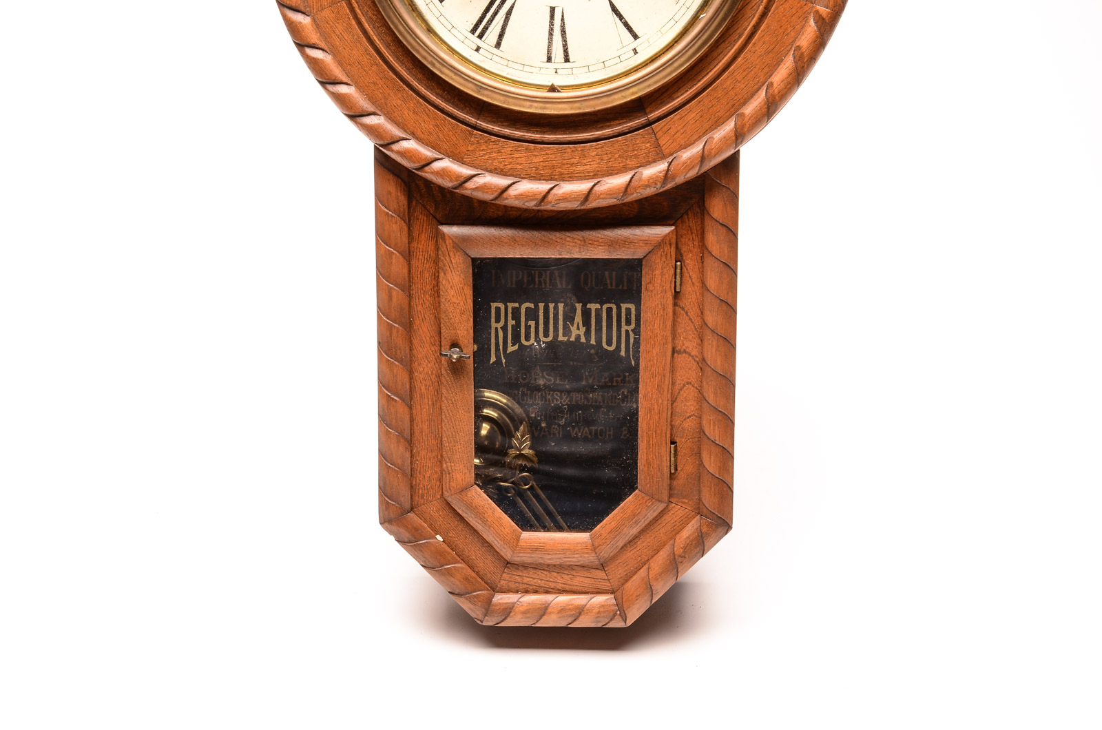 Vintage Japanese Regulator Wall Clock by the Owari Clock Co.