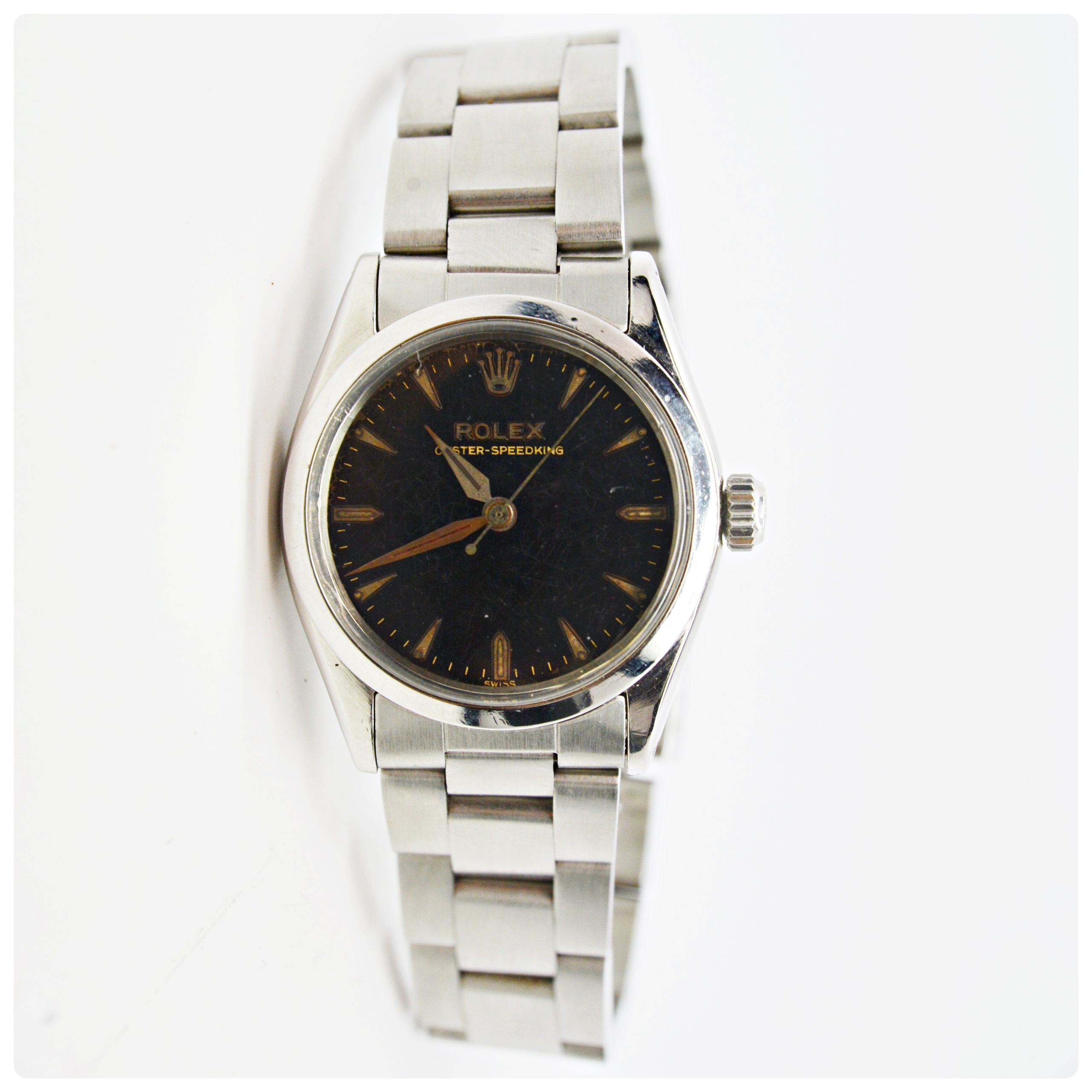 Vintage Rolex Oyster Speed King Stainless Steel Watch
