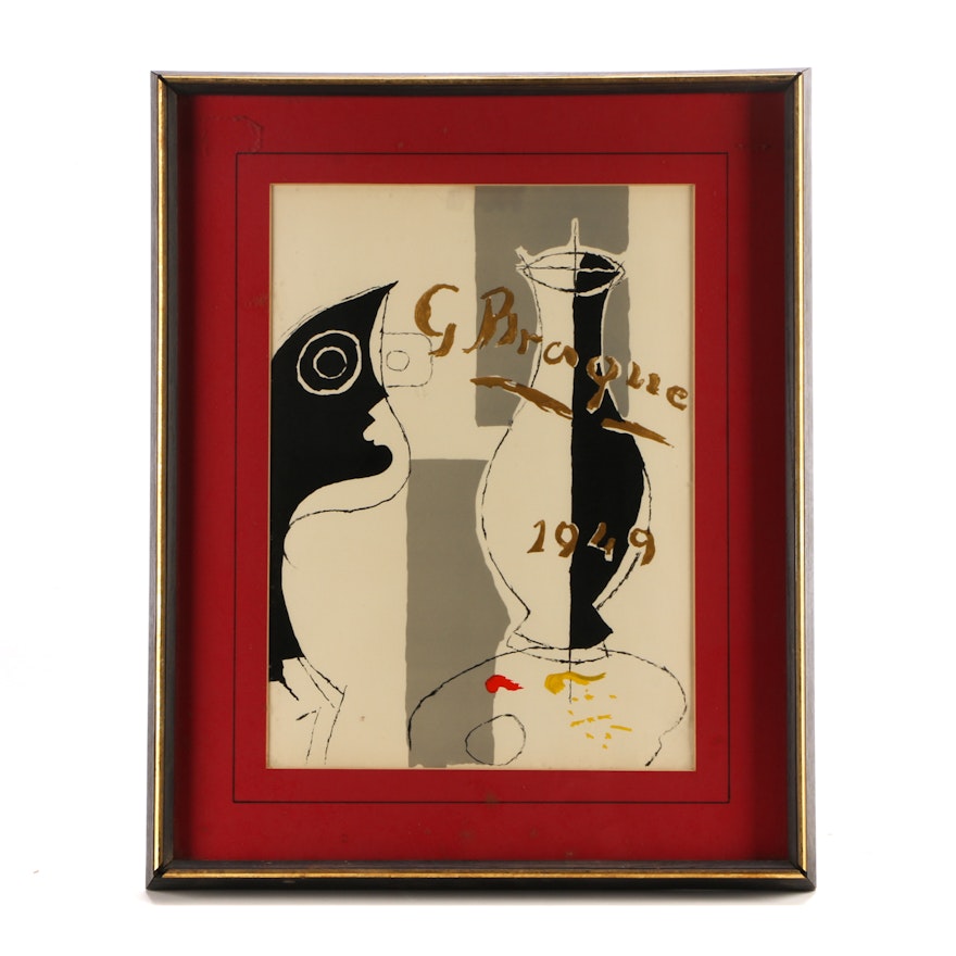 Georges Braque 1949 Color Lithograph Frontispiece "Une aventure méthodique"