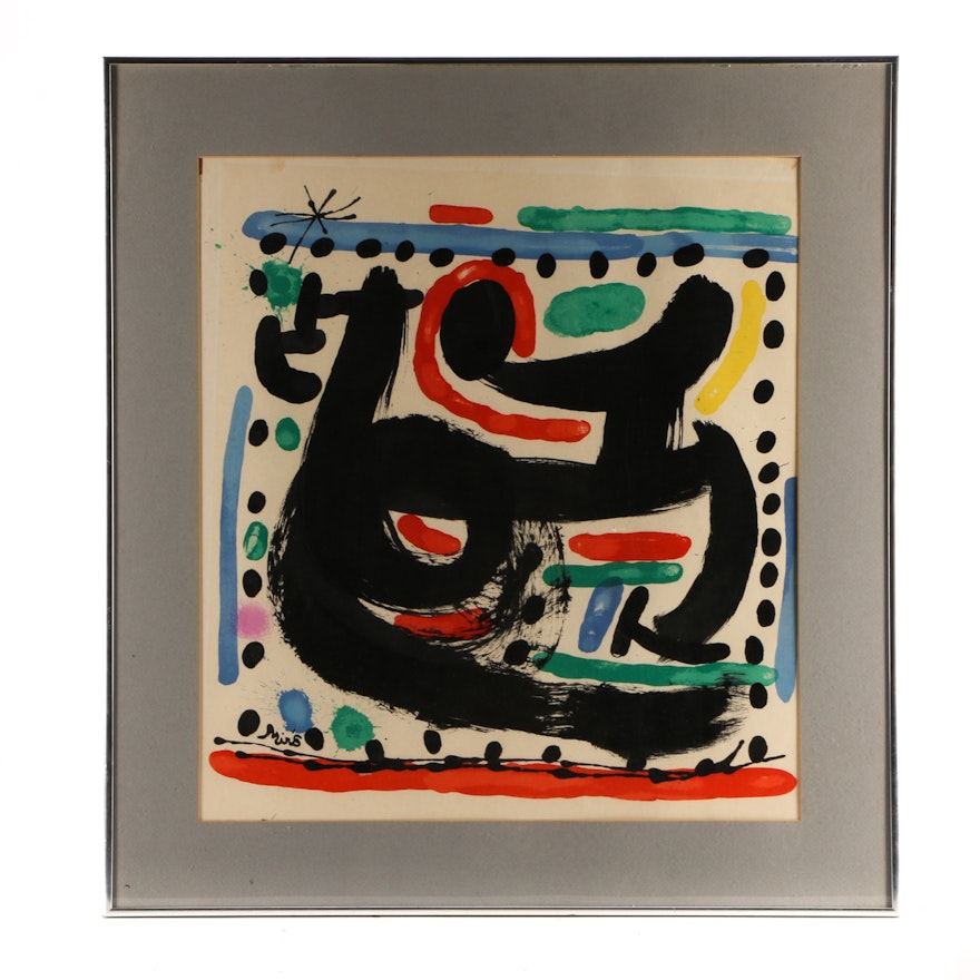 Joan Miró 1967 Color Lithograph on Paper for "Atelier Mourlot"