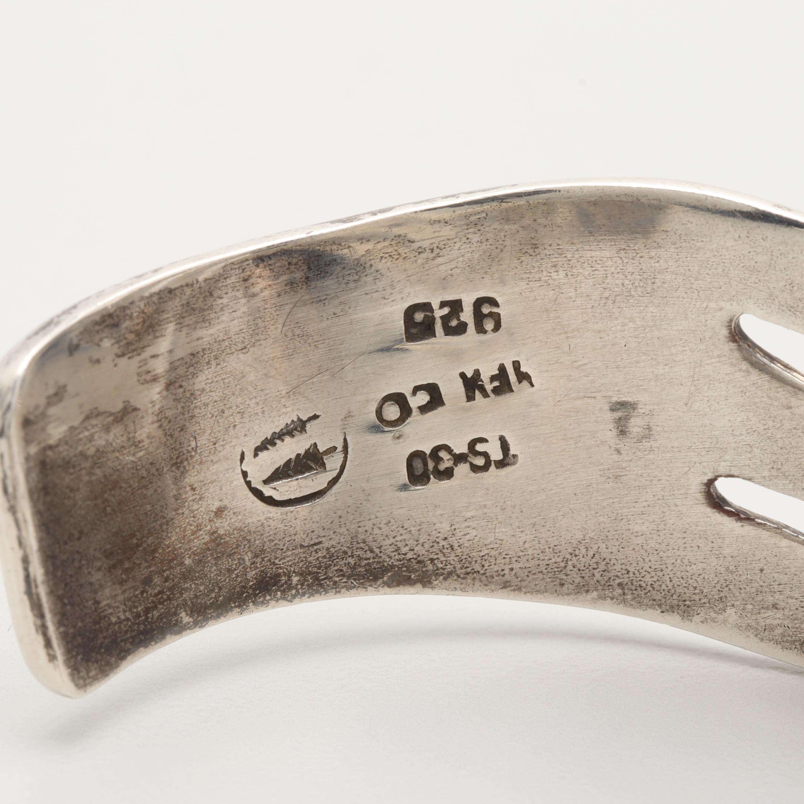 Taxco Mexico Sterling Silver Variscite Cuff Bracelets