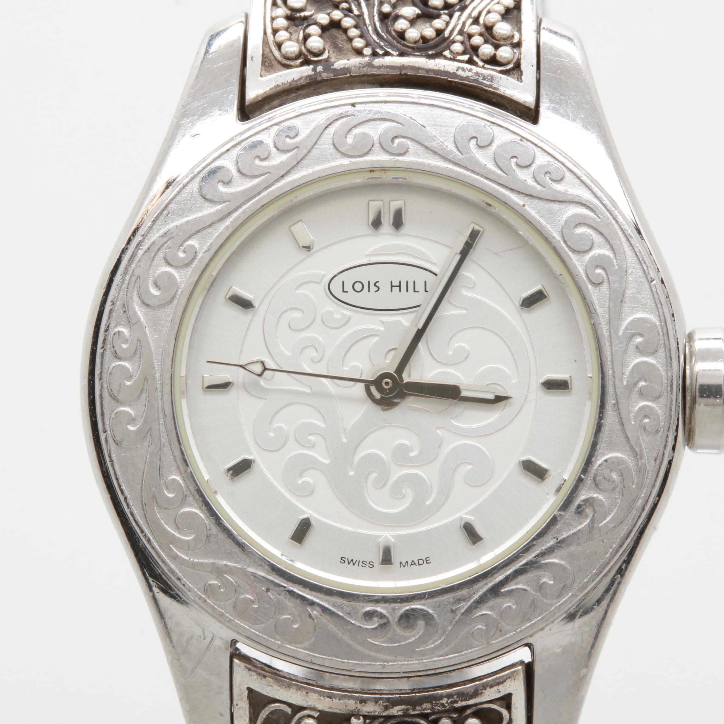 Lois Hill Swiss Quartz Stainless Steel and Sterling Silver Analog Watch
