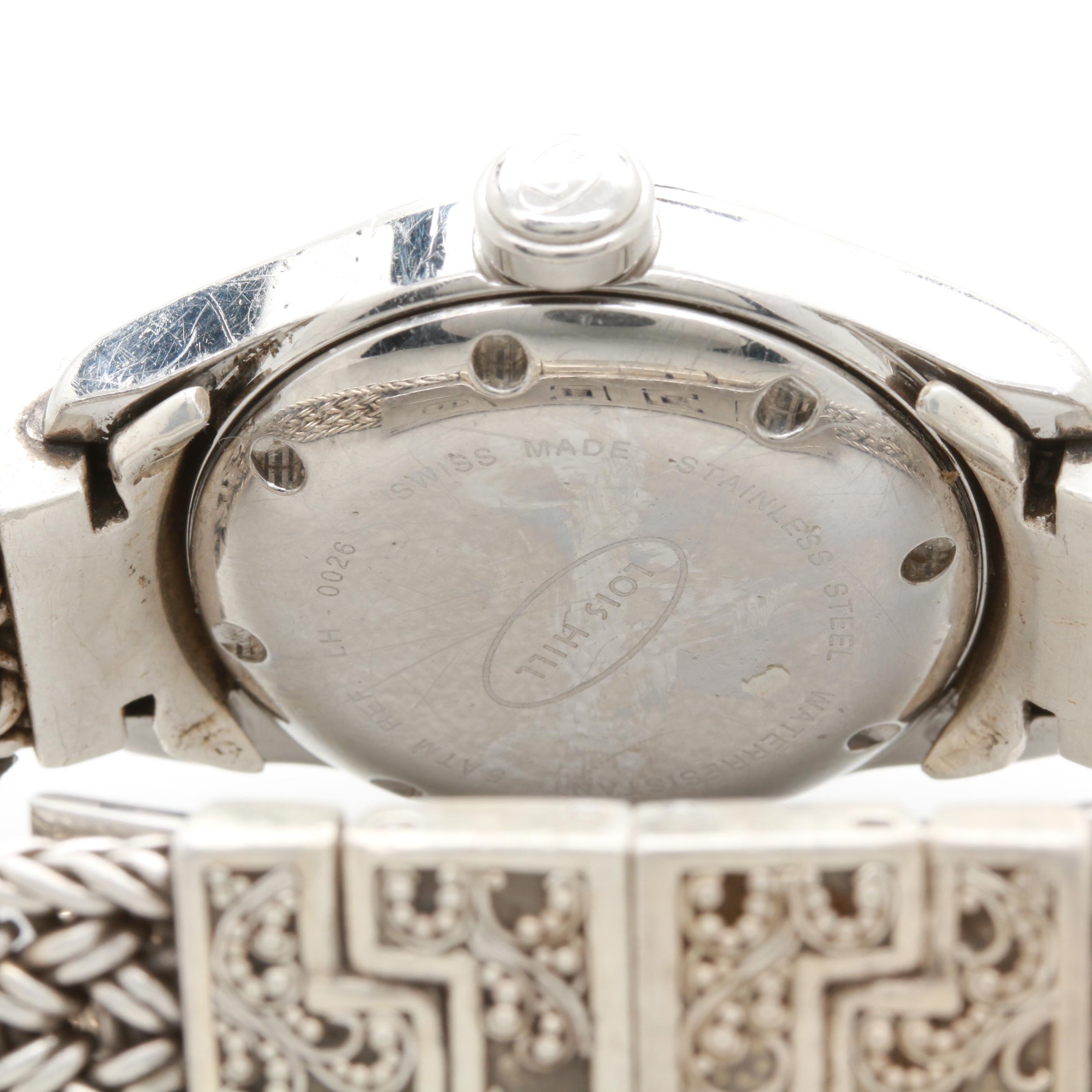 Lois Hill Swiss Quartz Stainless Steel and Sterling Silver Analog Watch