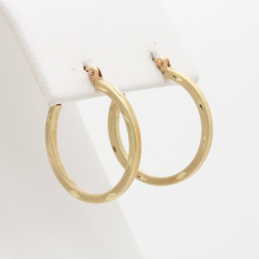 14K Yellow Gold Hoop Earrings