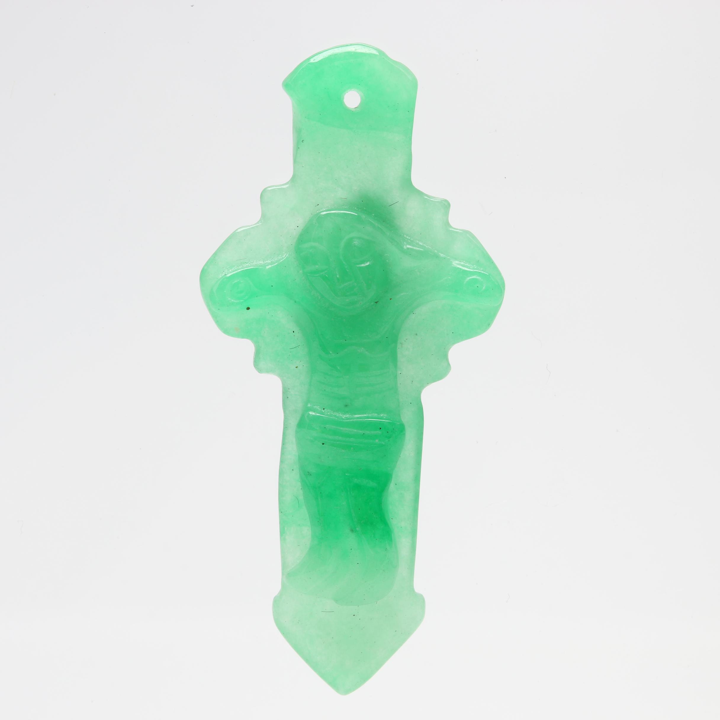 Loose 16.38 CT Carved Jadeite Cross