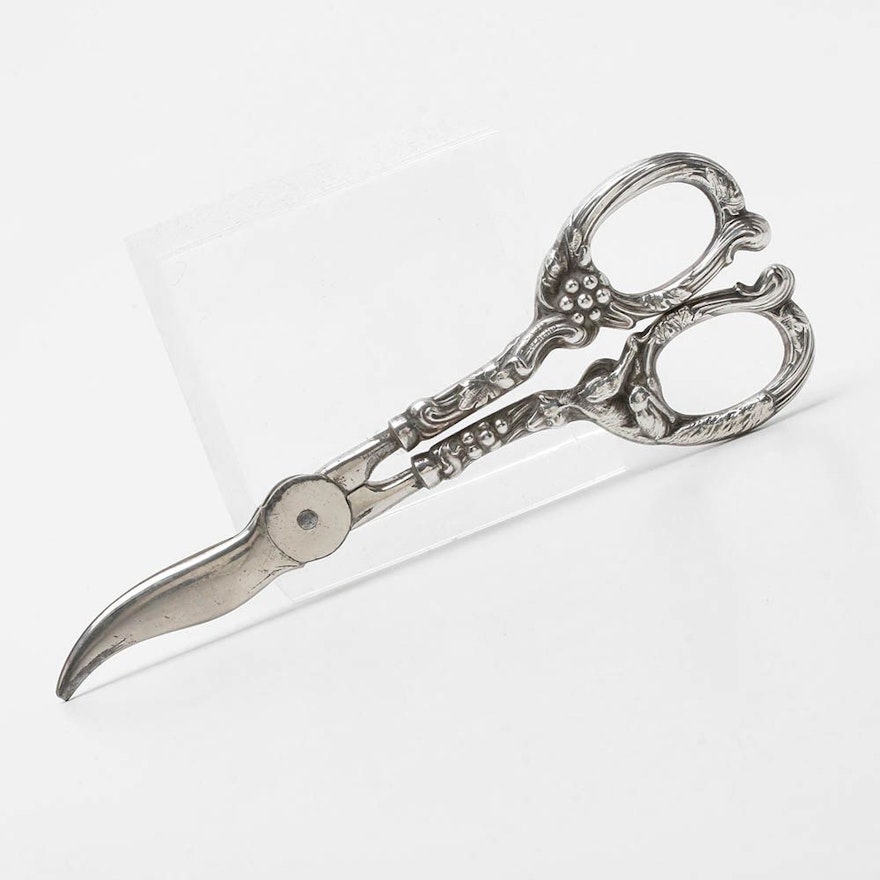 German Vintage Sterling Handled Grape Scissors