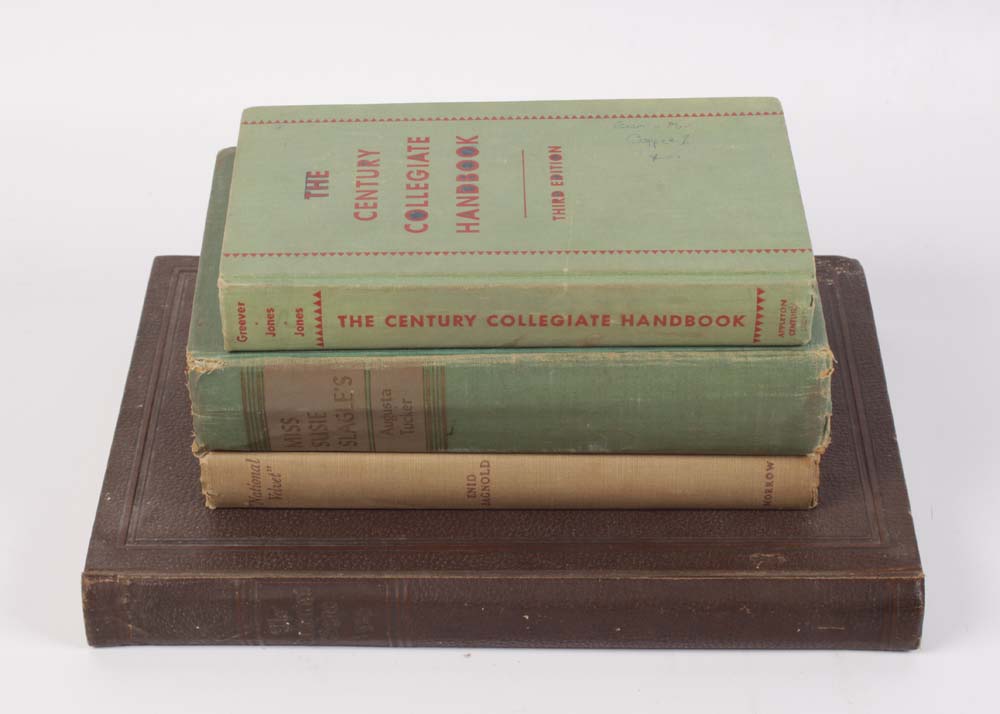 Collection of Vintage Books with Stand