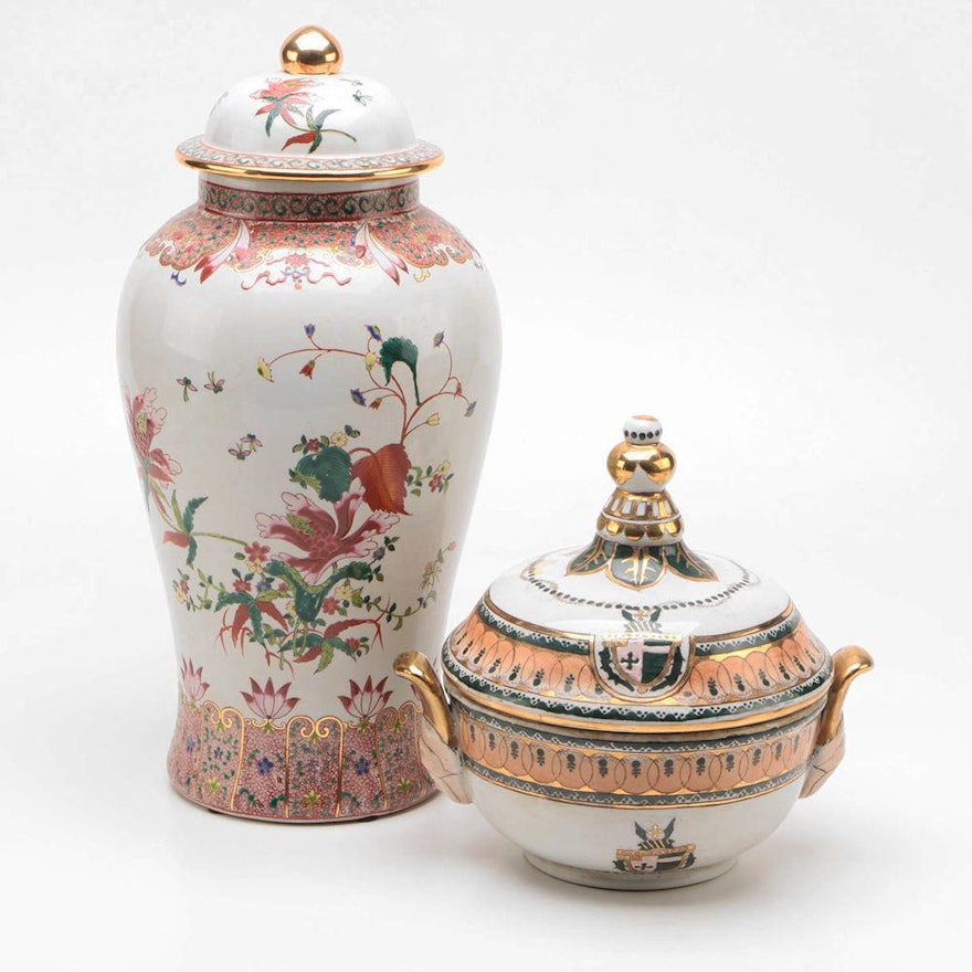 Chinese Porcelain Bowl and Ginger Jar