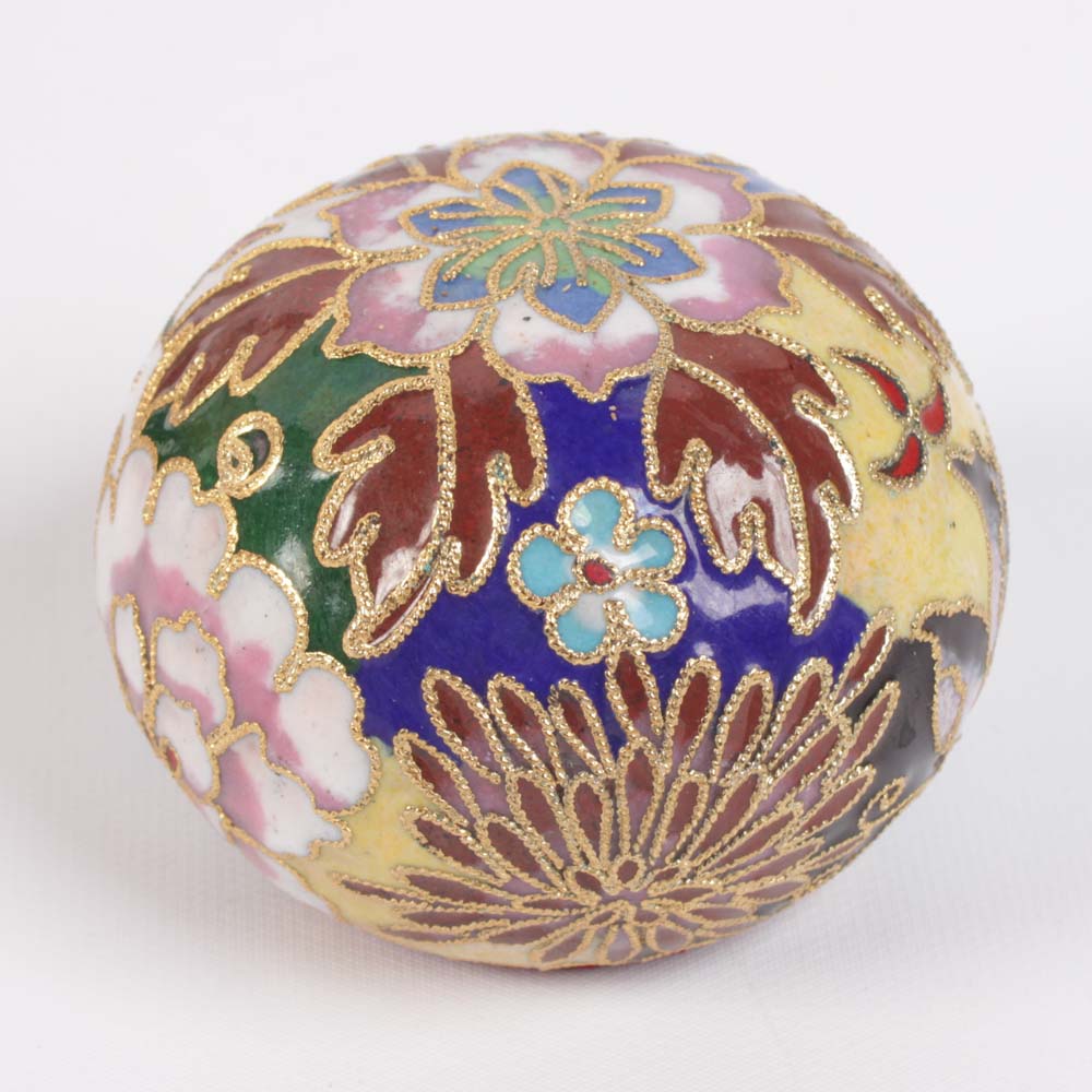 Chinese Cloisonne Vases and Paperweight