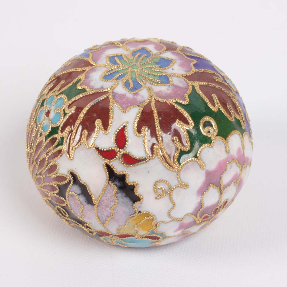 Chinese Cloisonne Vases and Paperweight