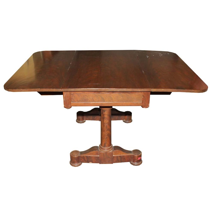 Vintage Mahogany Veneer Double Drop Leaf Table