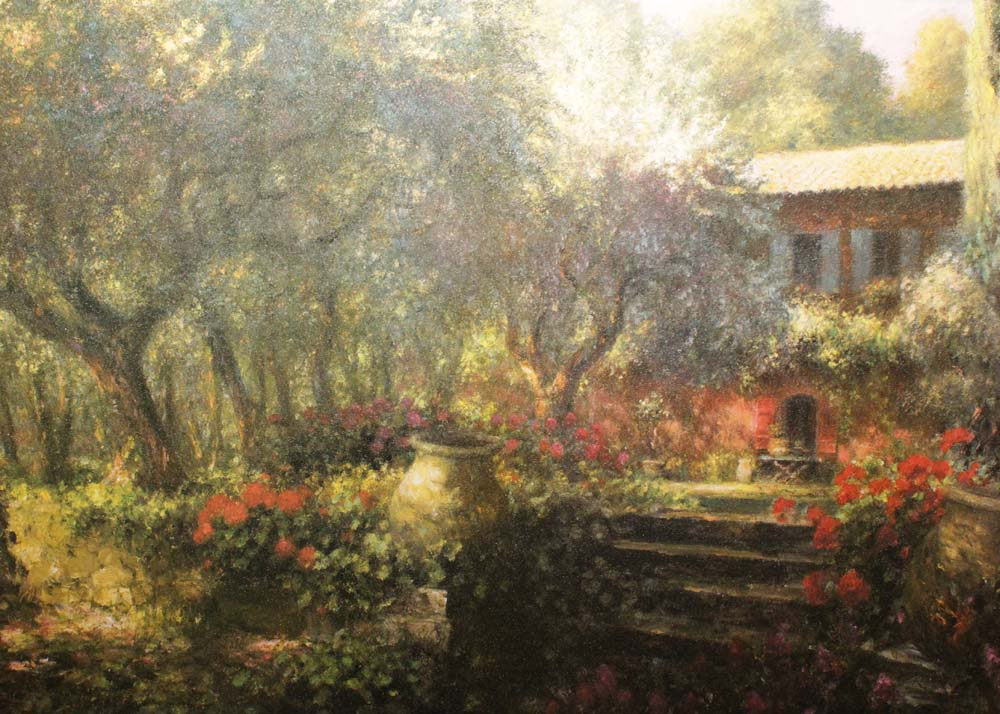 Embellished Landscape Offset Lithograph