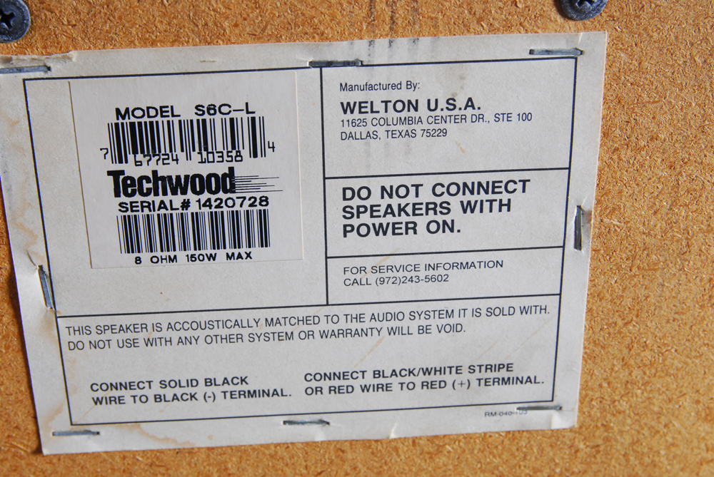 Techwood Pro Studio S6C Tower Speakers