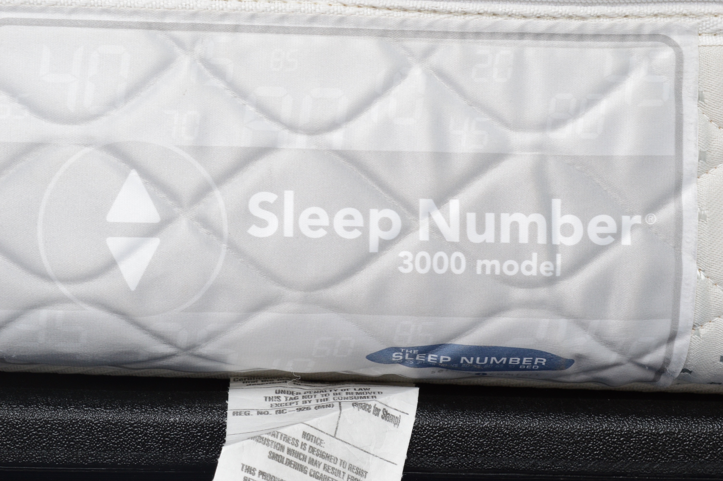 Queen Size Bed Frame with Sleep Number 300 Mattress and Bedding