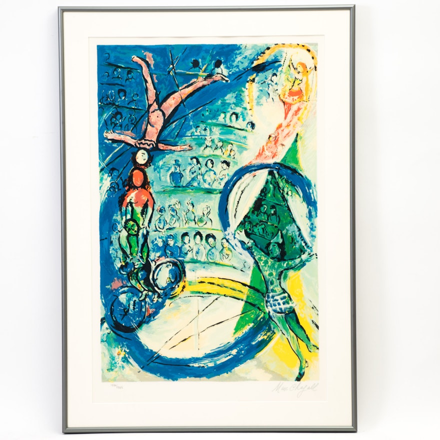 Lithograph after Marc Chagall "The Circus Musician"
