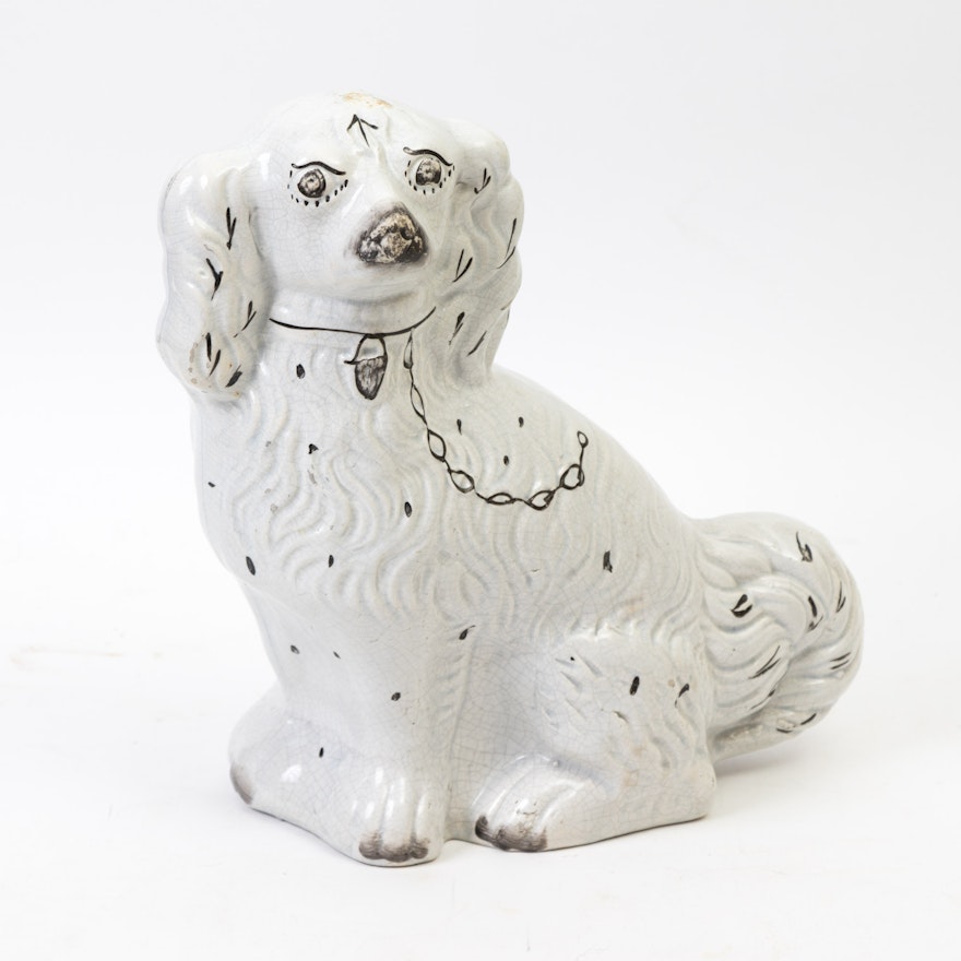 Vintage Staffordshire Style Spaniel Dog Statue