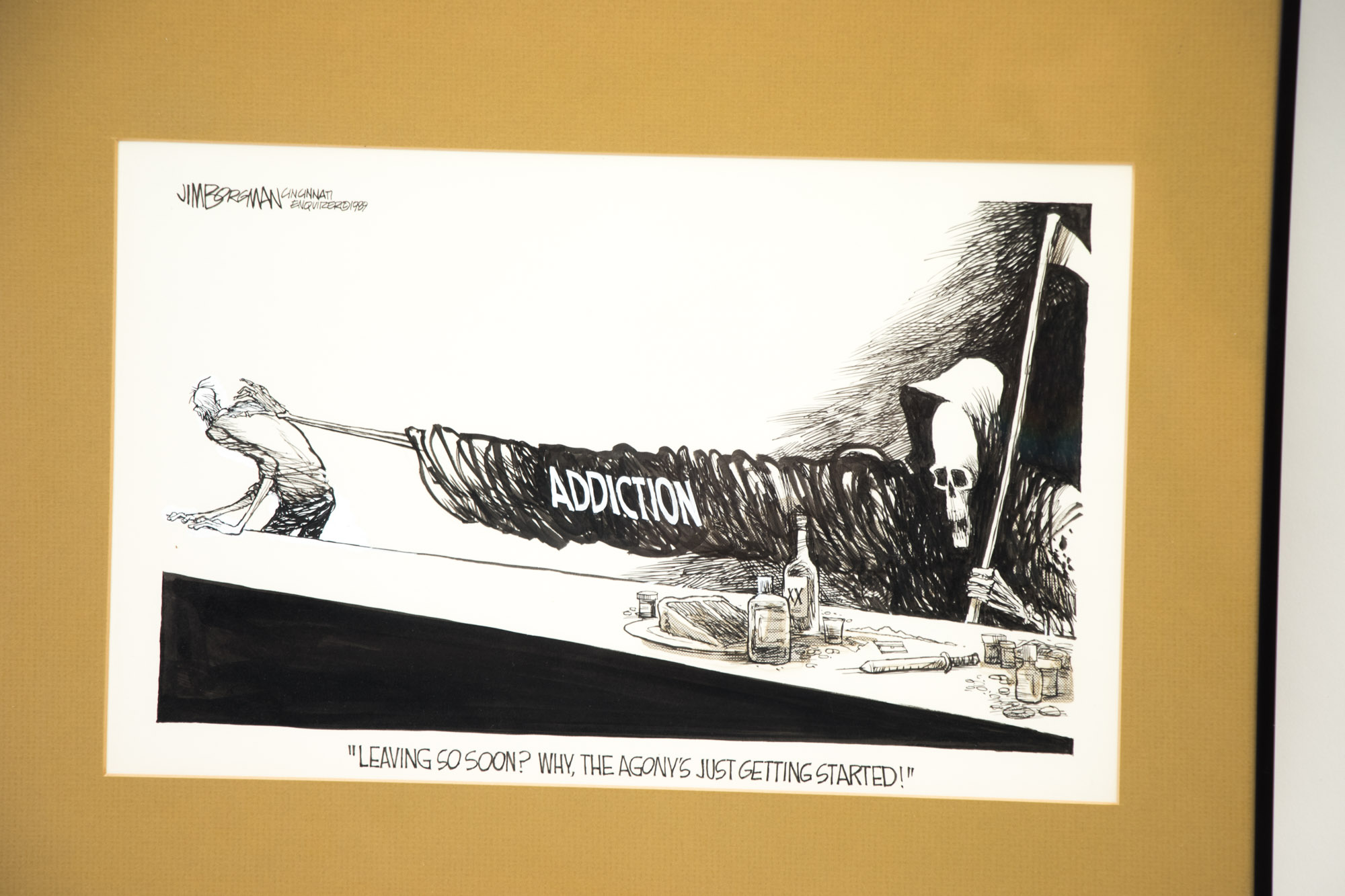 Jim Borgman Original 1989 Ink Cartoon Illustration Prototype