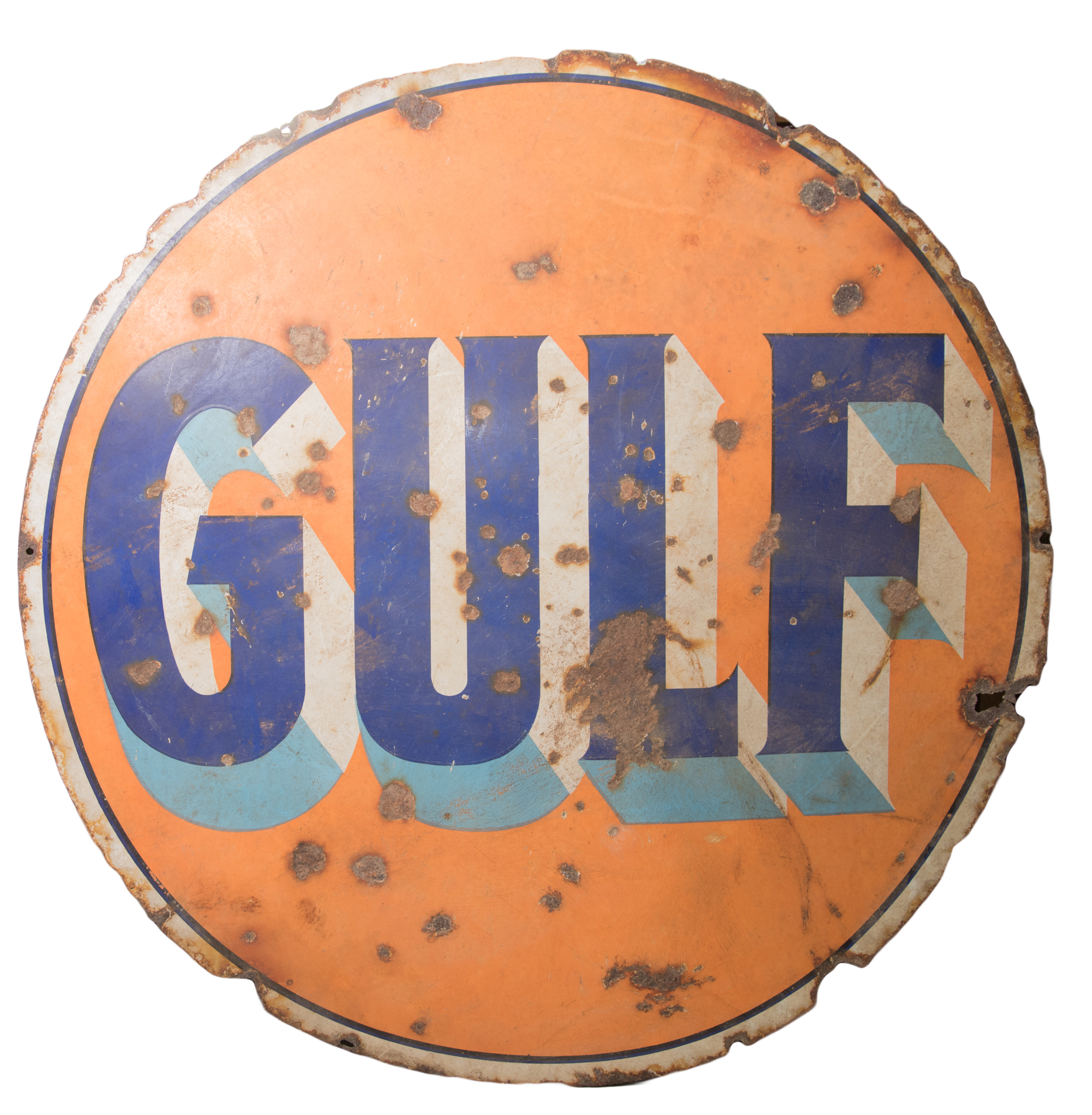 Vintage Double Sided Gulf Sign
