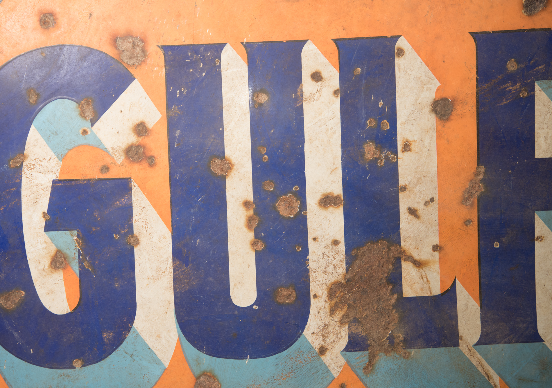Vintage Double Sided Gulf Sign