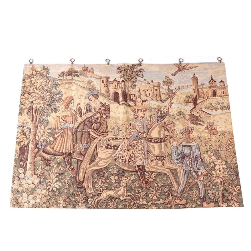 Machine-Made Falconry Tapestry