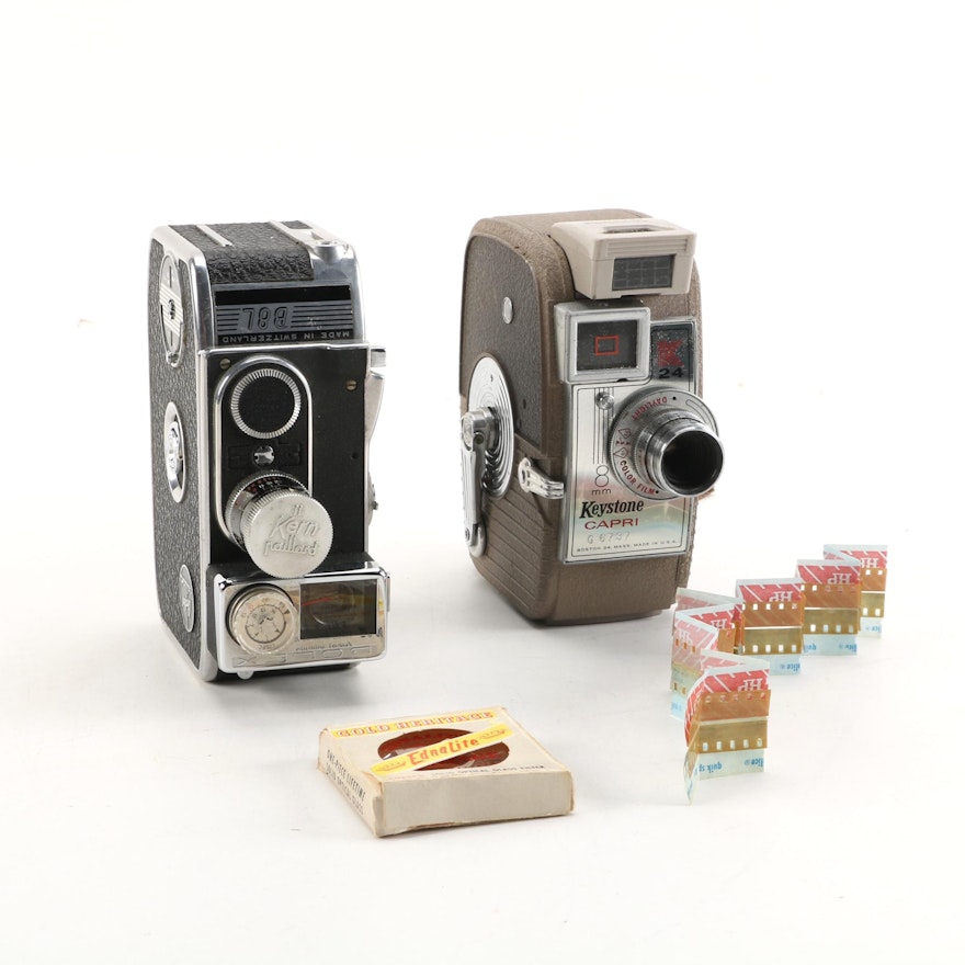 Vintage Bolex and Keystone 8mm Movie Cameras