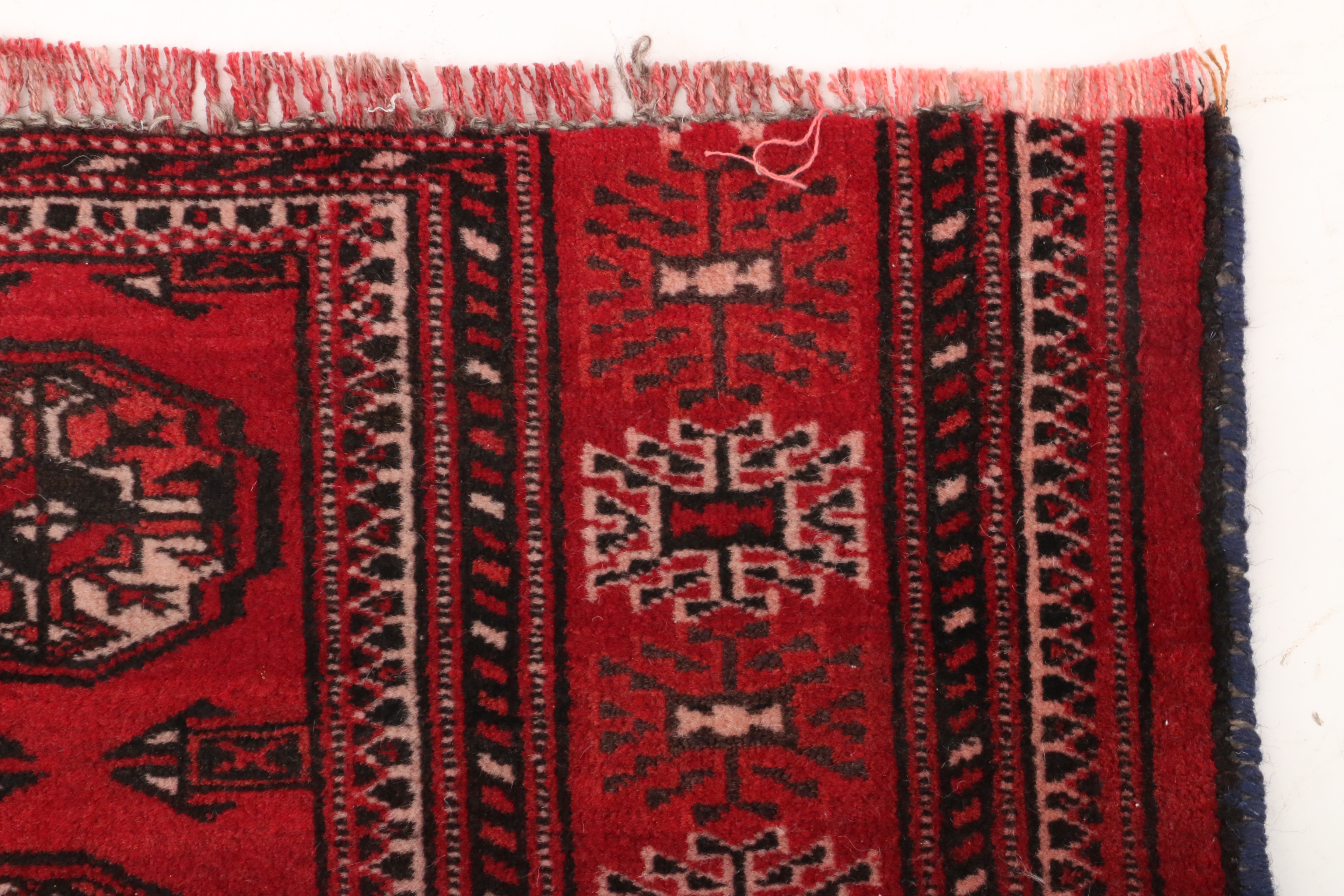 Hand-Knotted Afghan Bokhara Rug Fragment