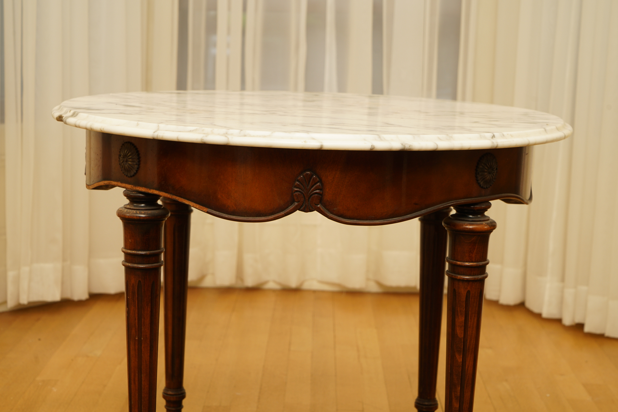 Federal Style Stone Top Accent Table