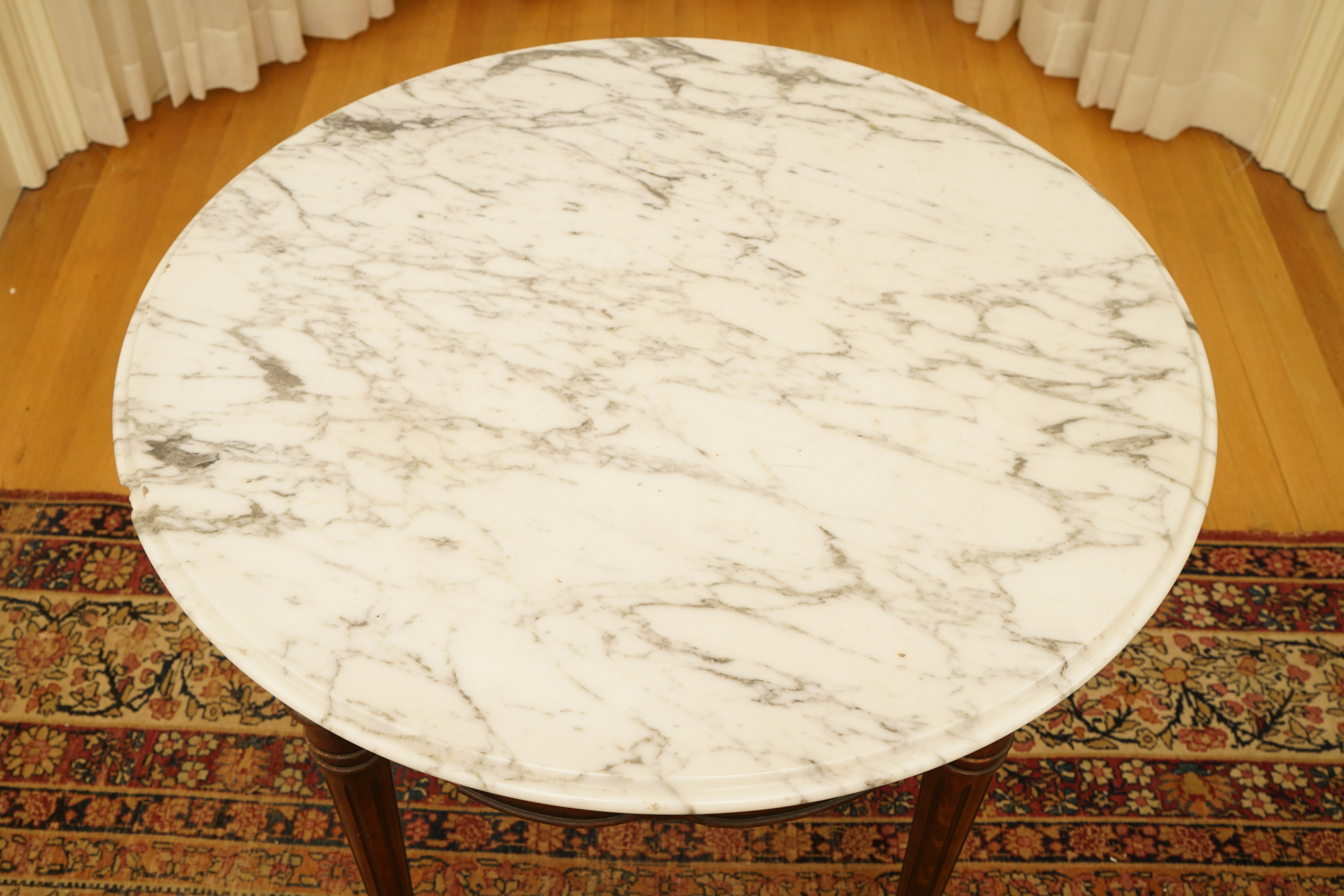 Federal Style Stone Top Accent Table